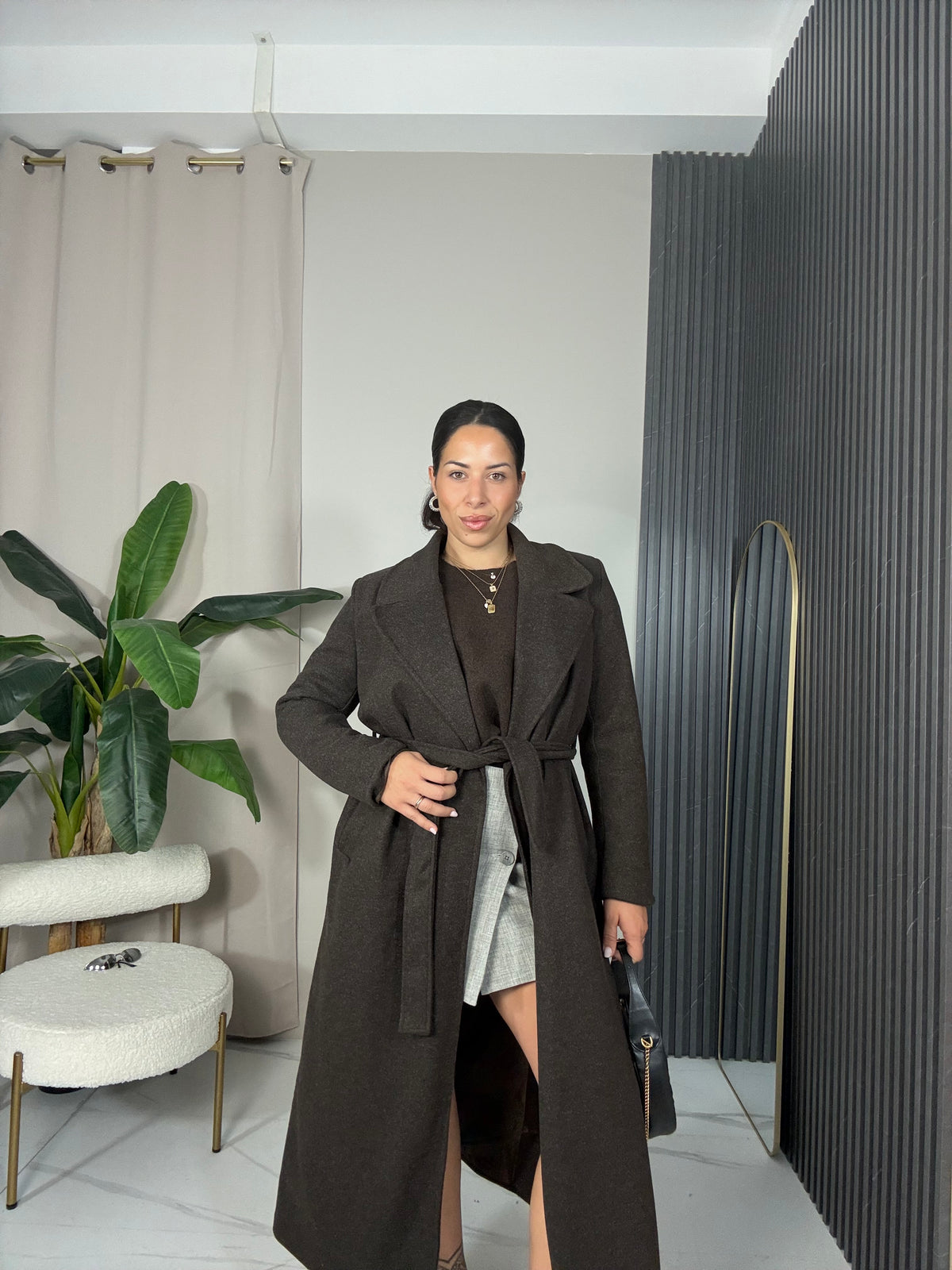 Cappotto lungo marrone