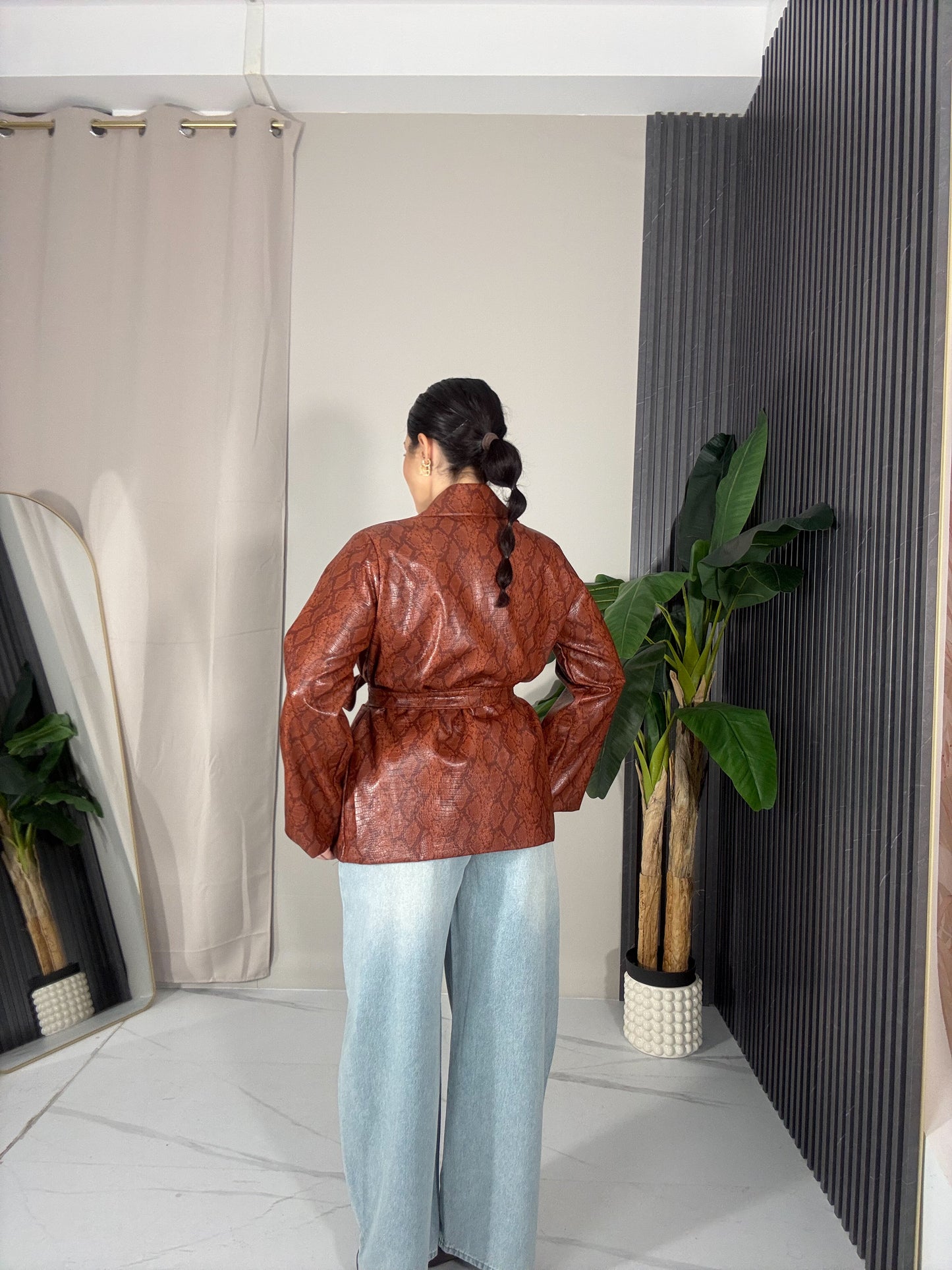 Blazer pitonata arancione