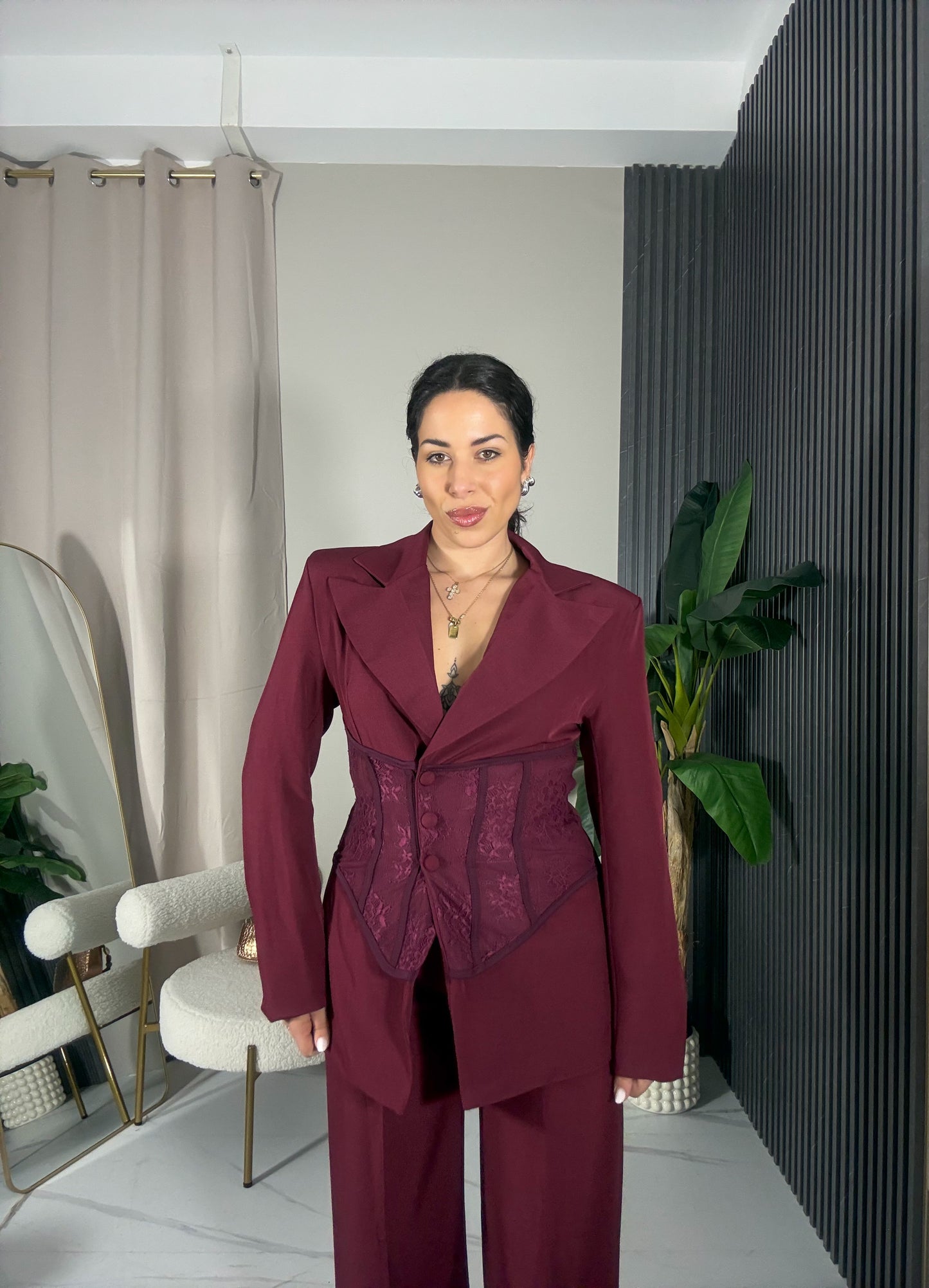 Tailleur Evelin bordeaux