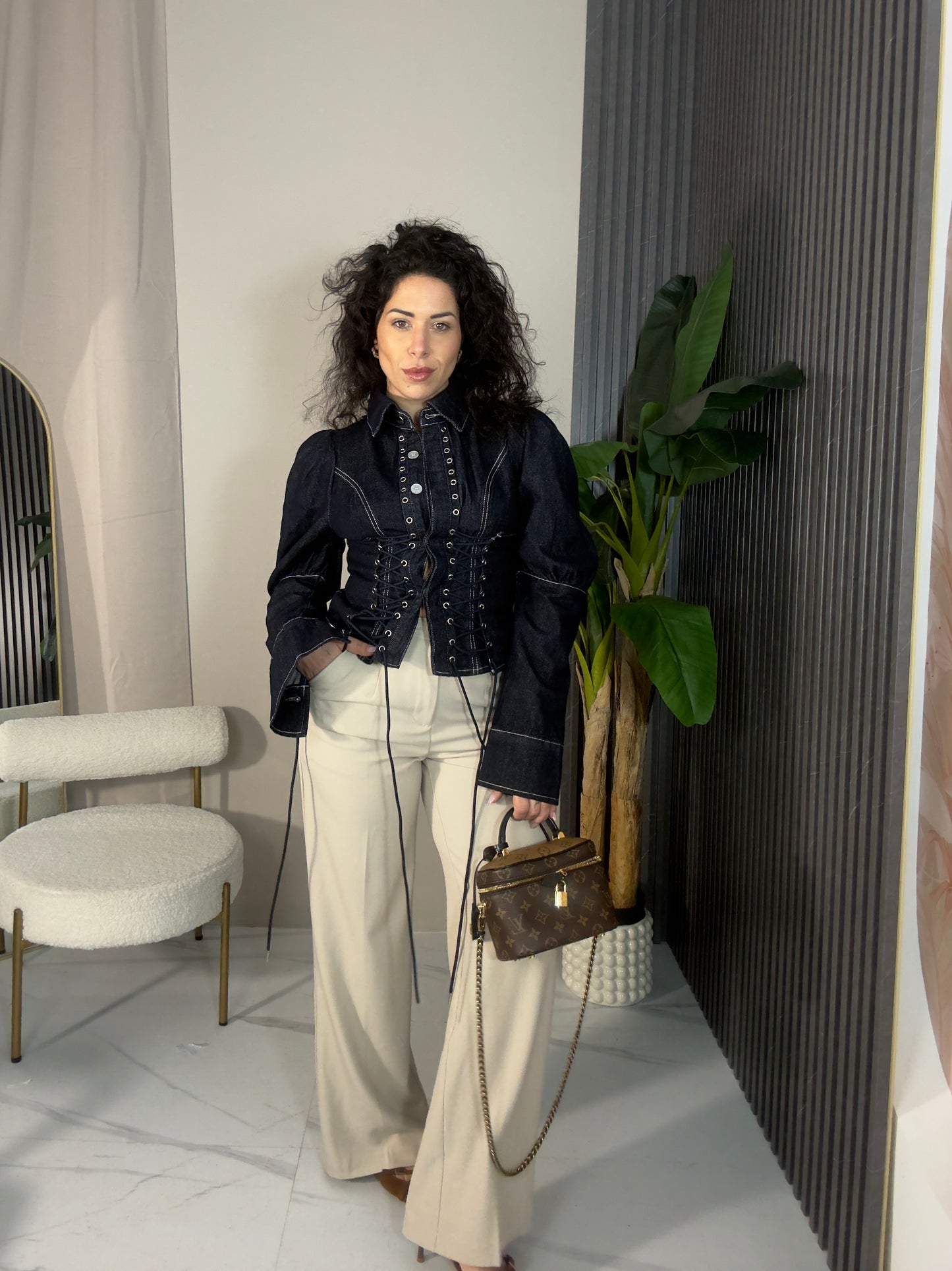 Pantalone beige dritto