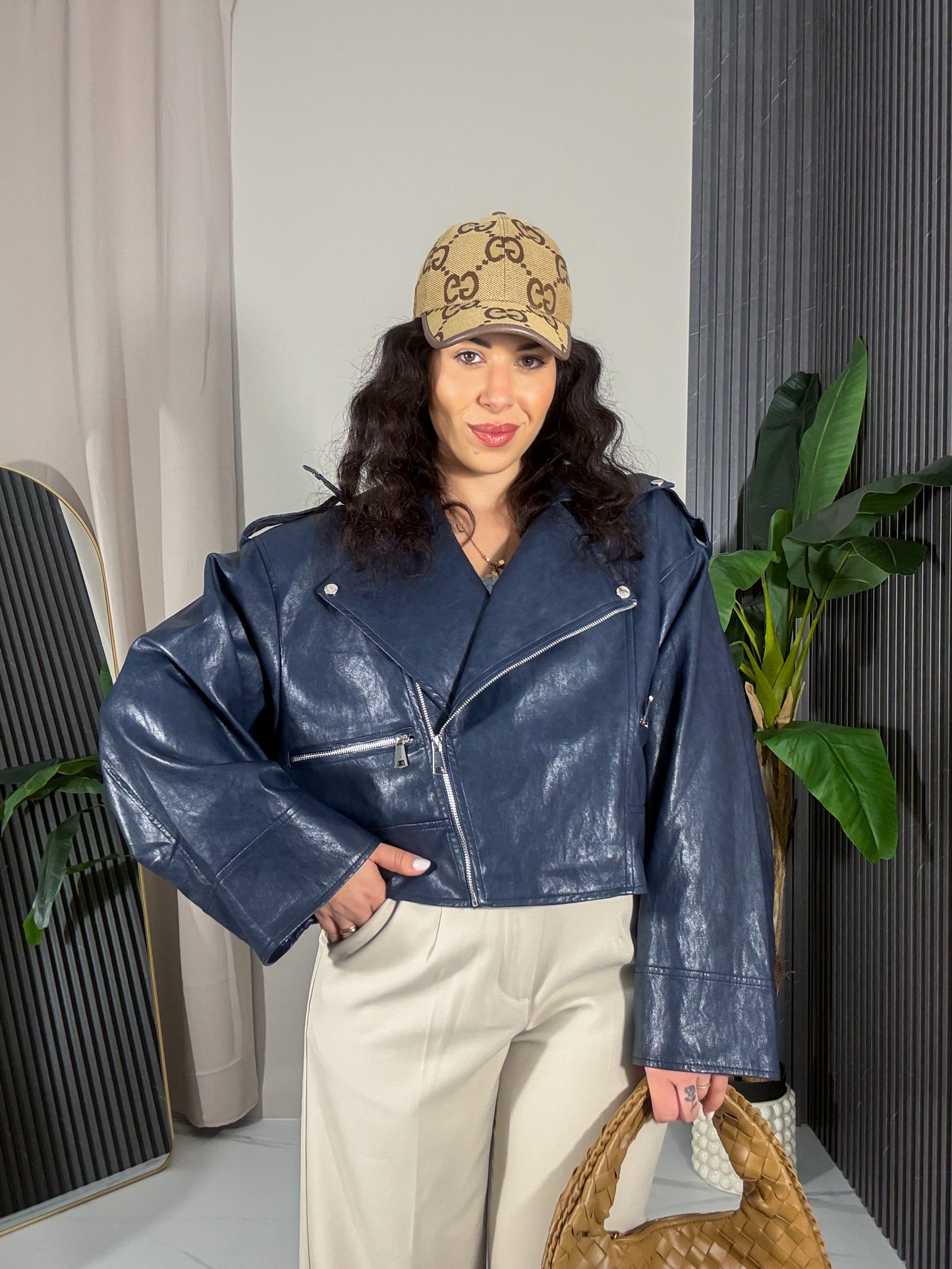 Giacca in pelle Blue