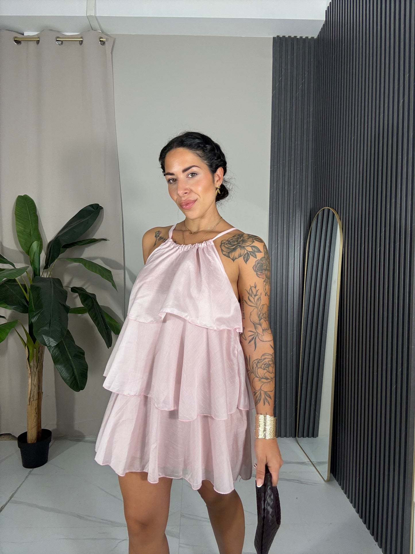 Abito balze rosa