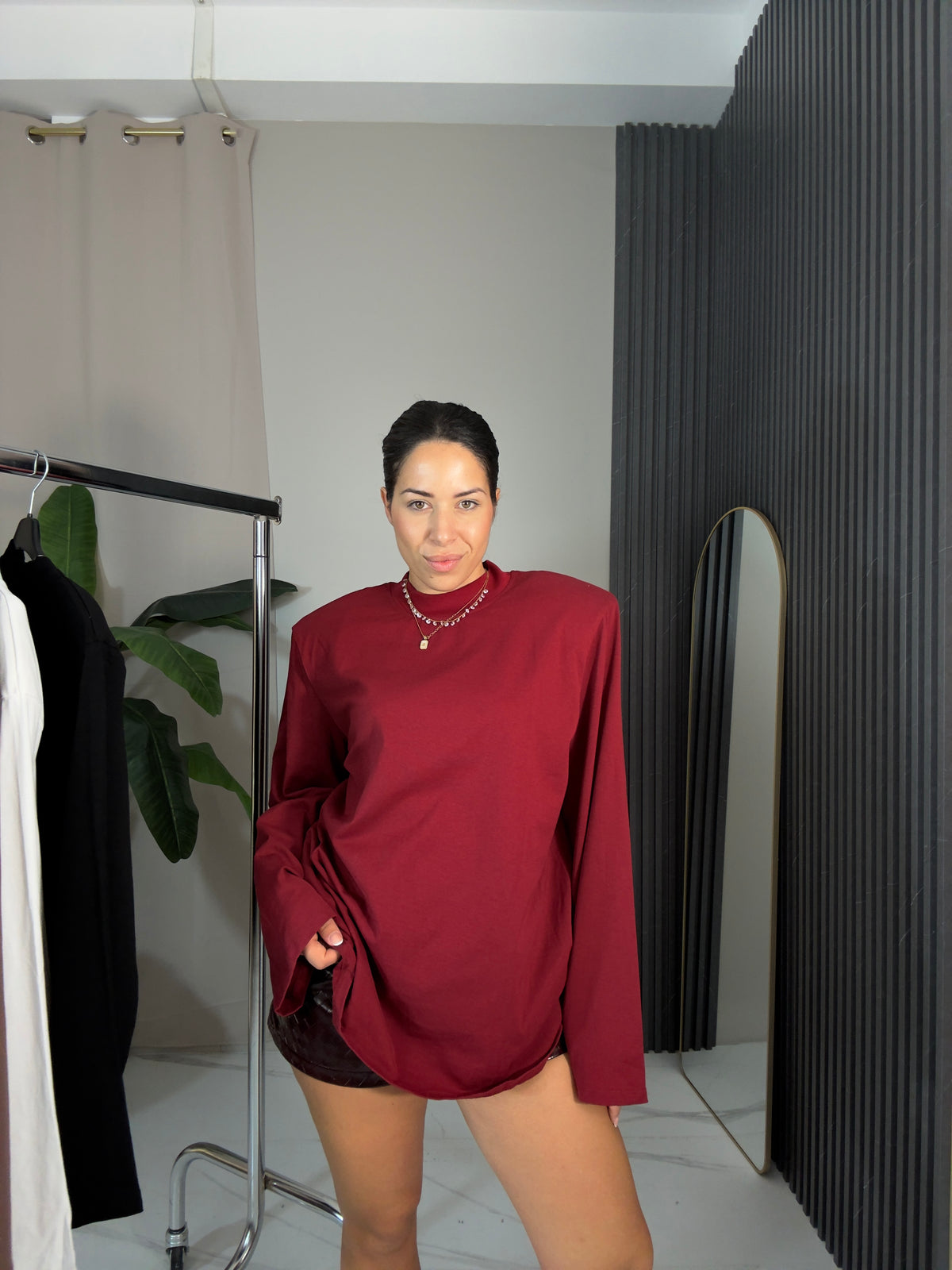 Maglia Strutturata Oversize bordeaux