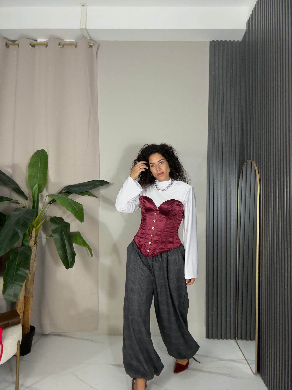 Pantalone tartan grey