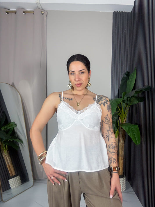 Canotta Lingerie pizzo bianco