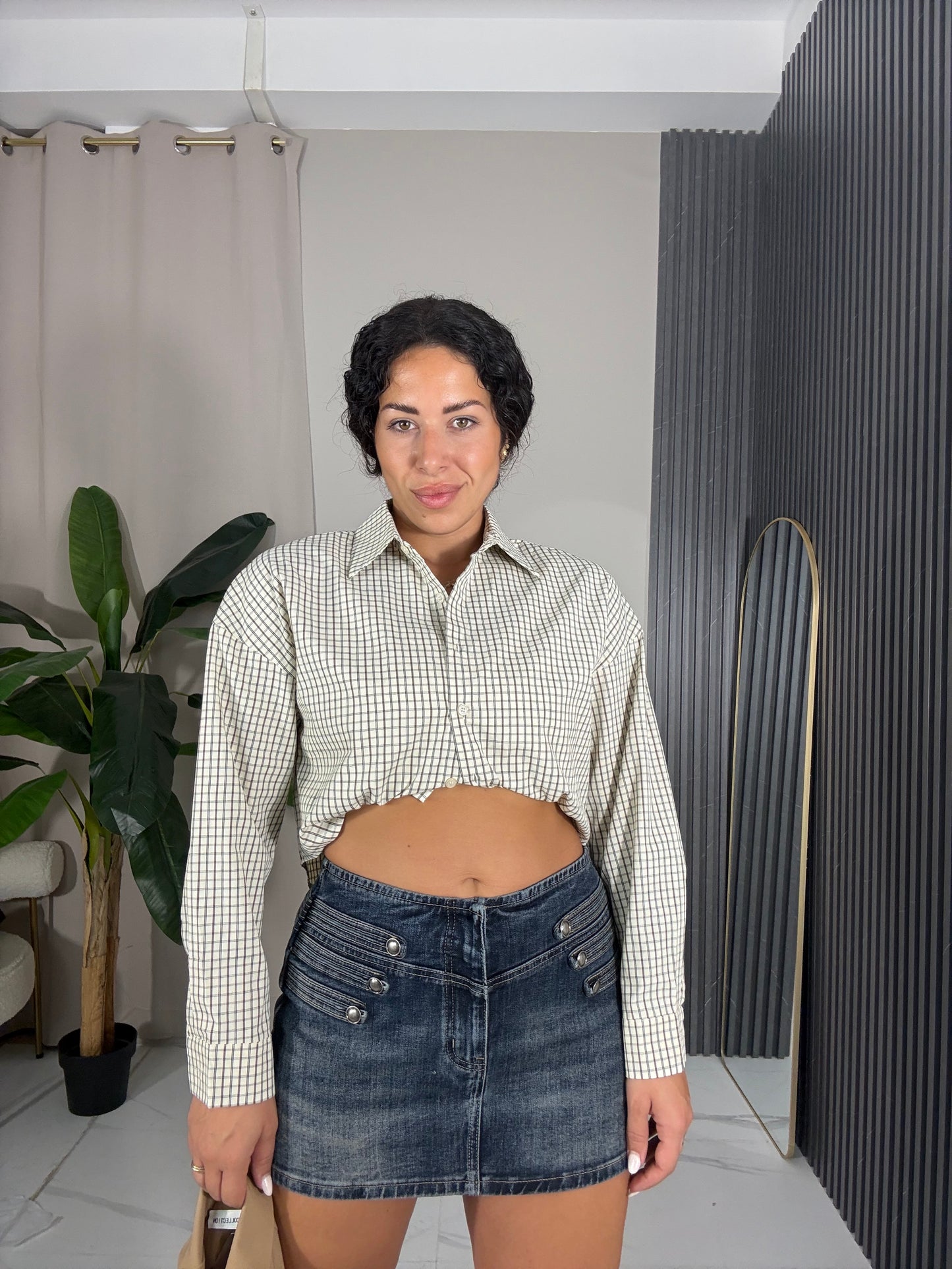 Camicia corta quadri