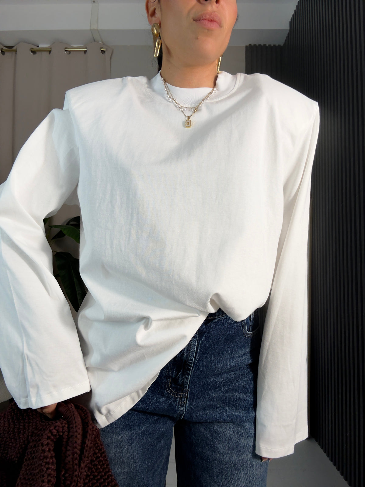 Maglia Strutturata Oversize Bianca
