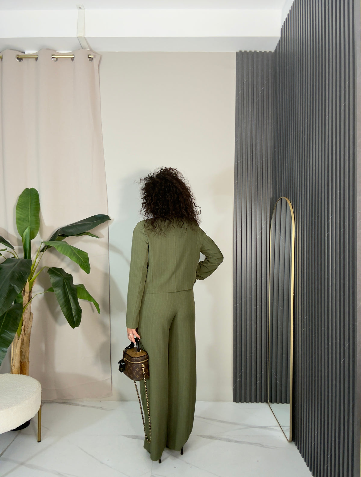 Tailleur gessato Verde