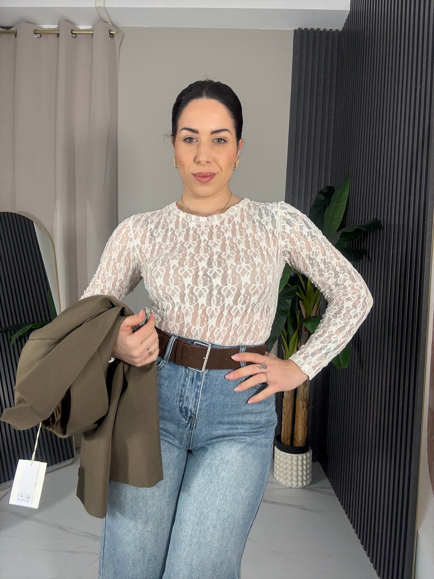 Body Margaret manica lunga beige