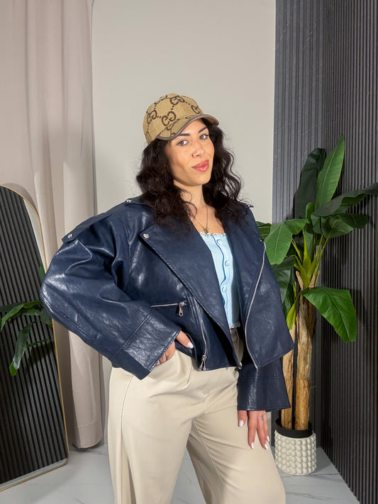 Giacca in pelle Blue