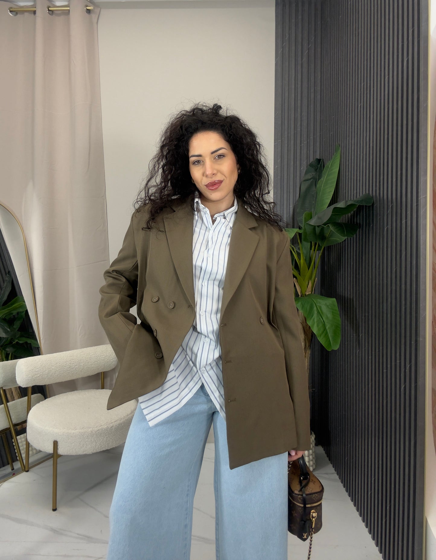 Camicia a righe lunga