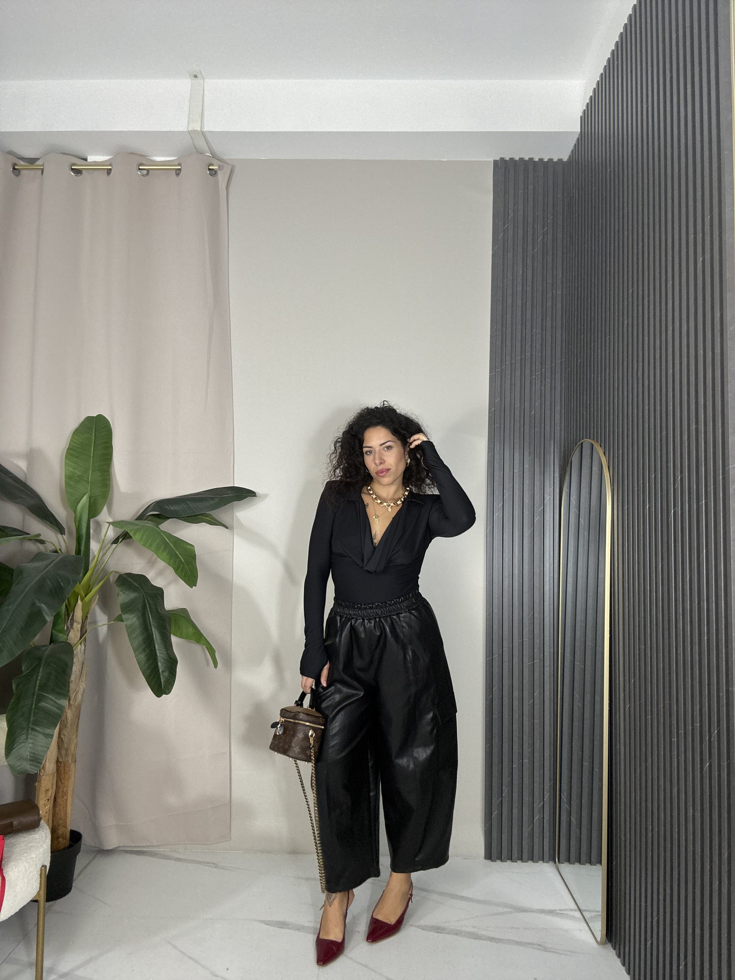 Pantalone in pelle