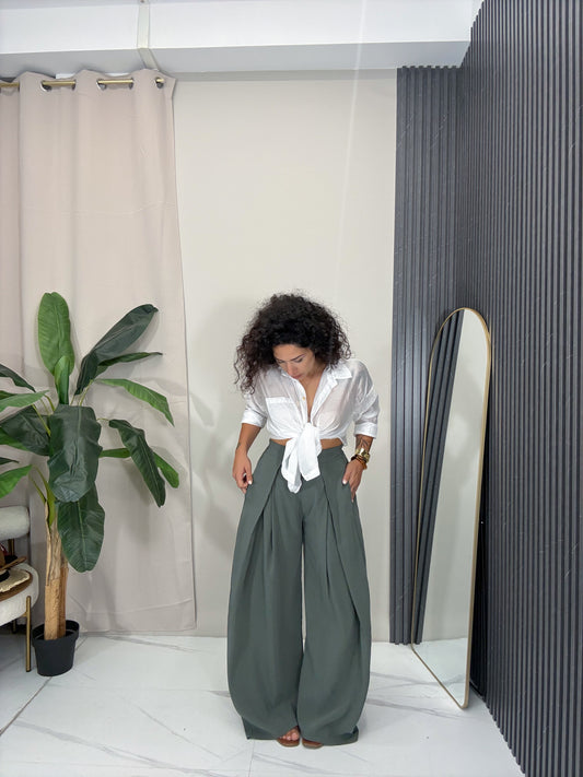 Pantalone palazzo verde