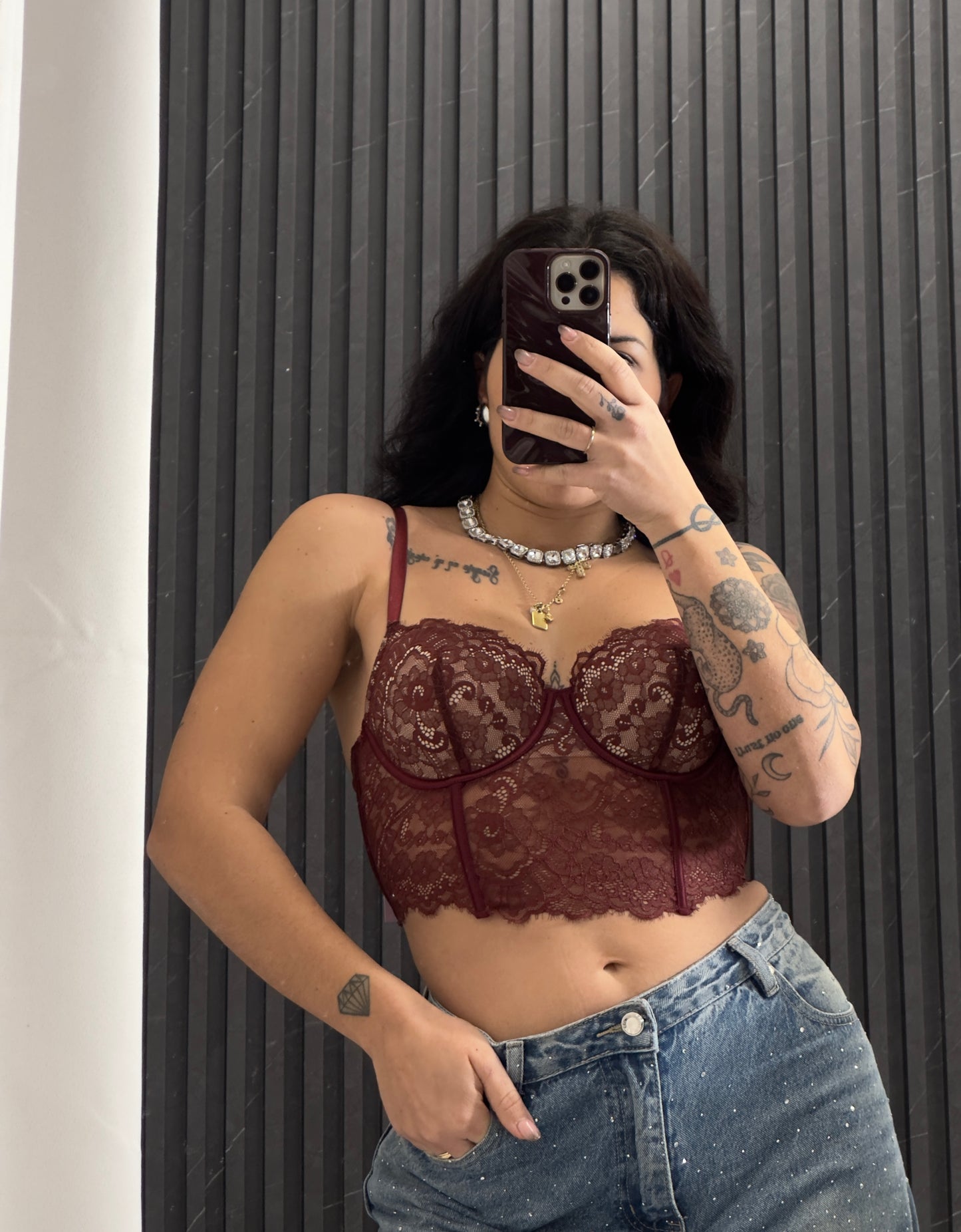 Coordinato corpetto pizzo