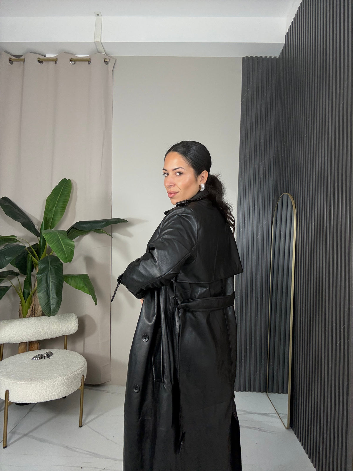 Trench in pelle
