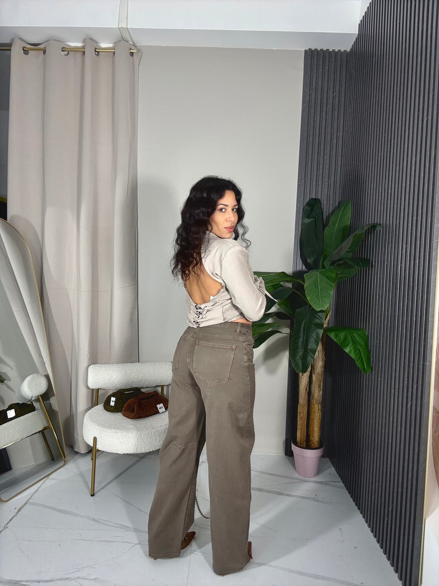 Jeans balloon nocciola