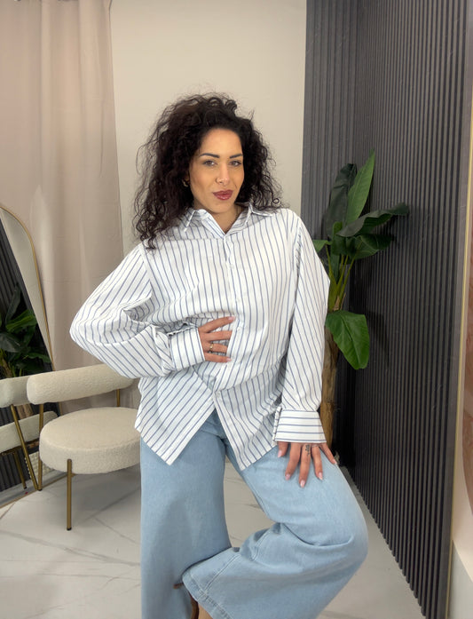 Camicia a righe lunga
