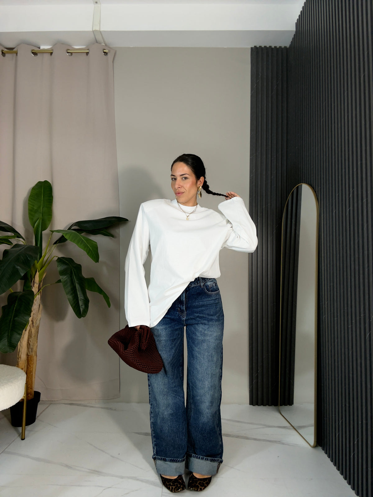 Maglia Strutturata Oversize Bianca