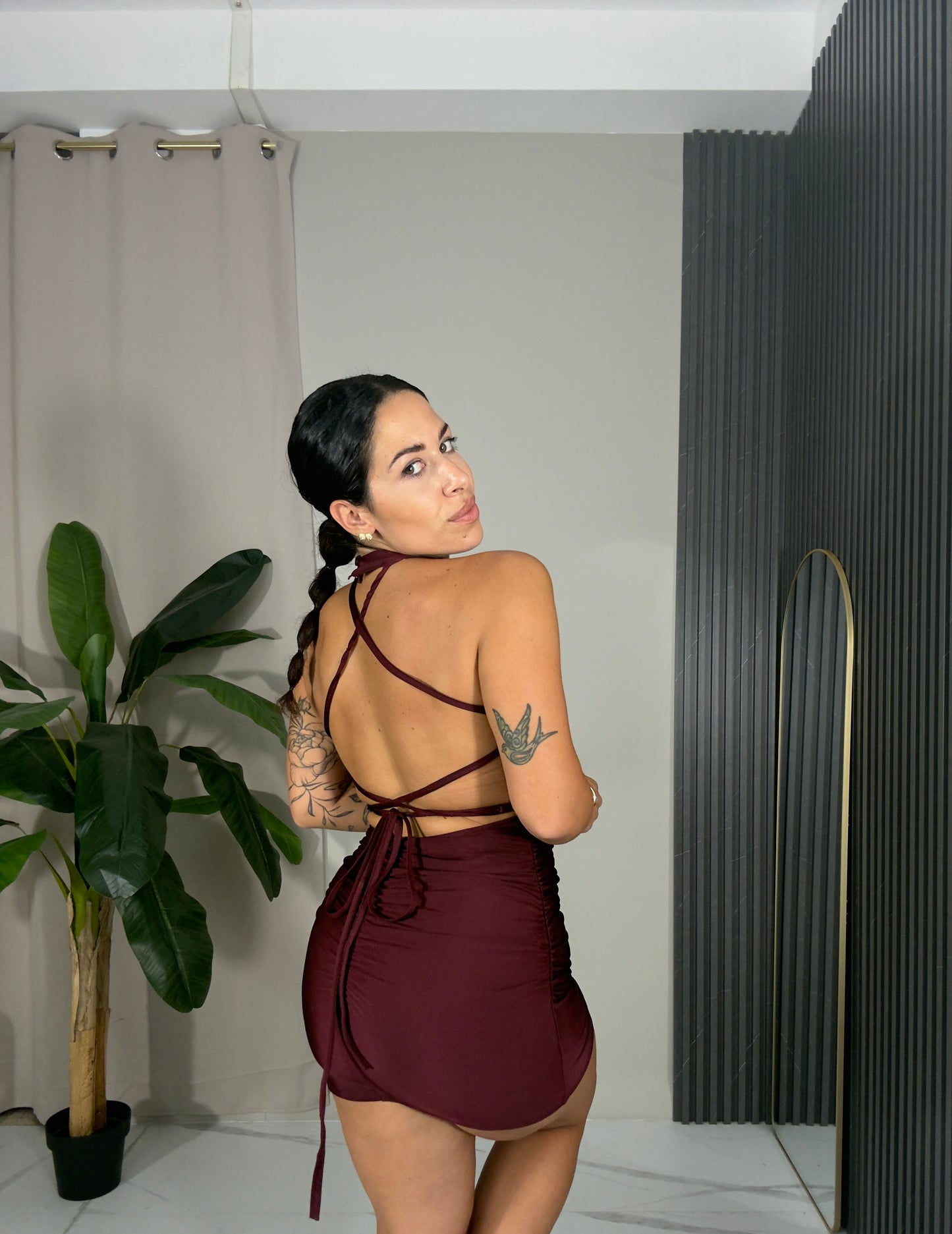 Abito mini Blair bordeaux