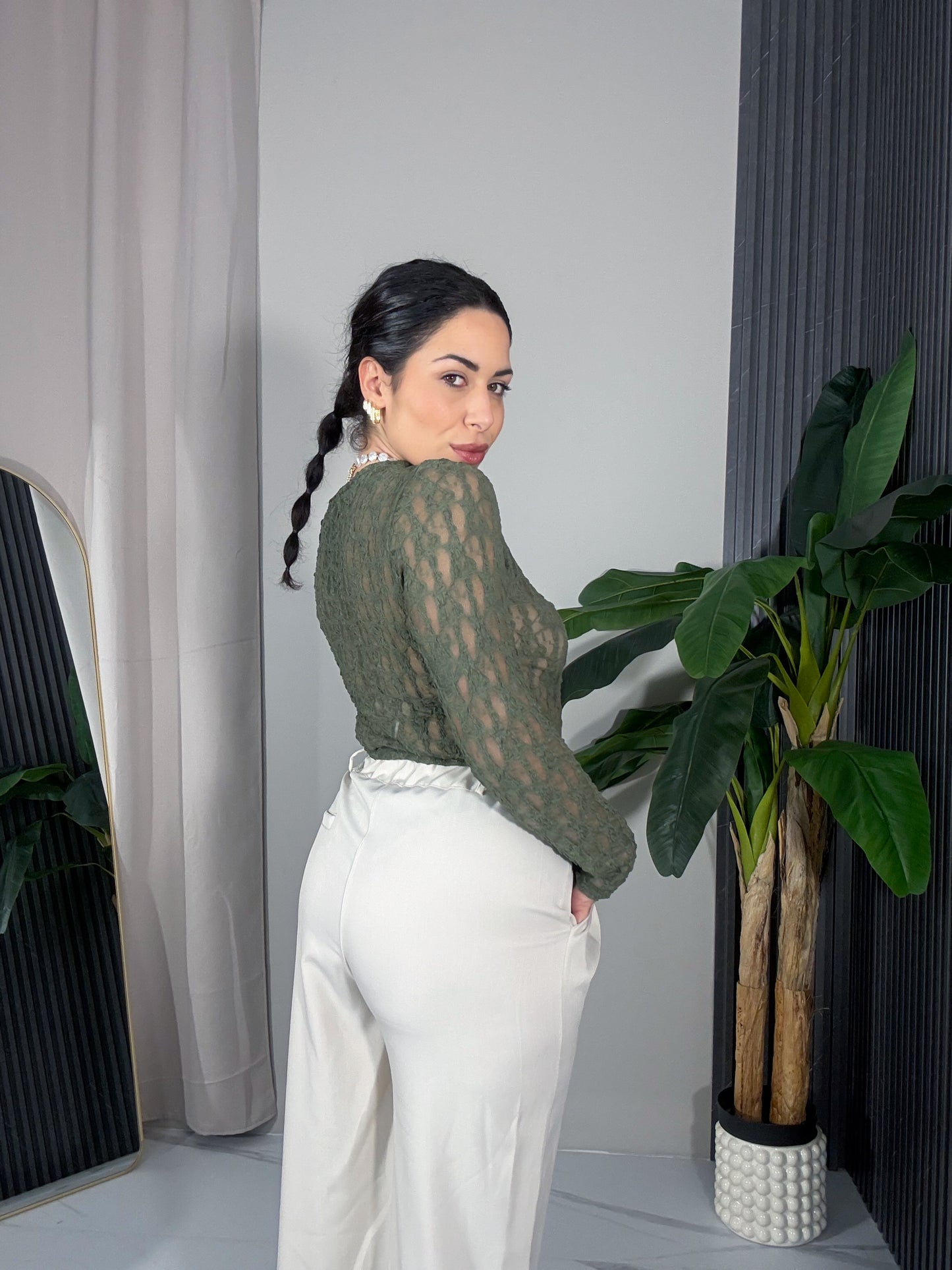 Body Margaret manica lunga verde