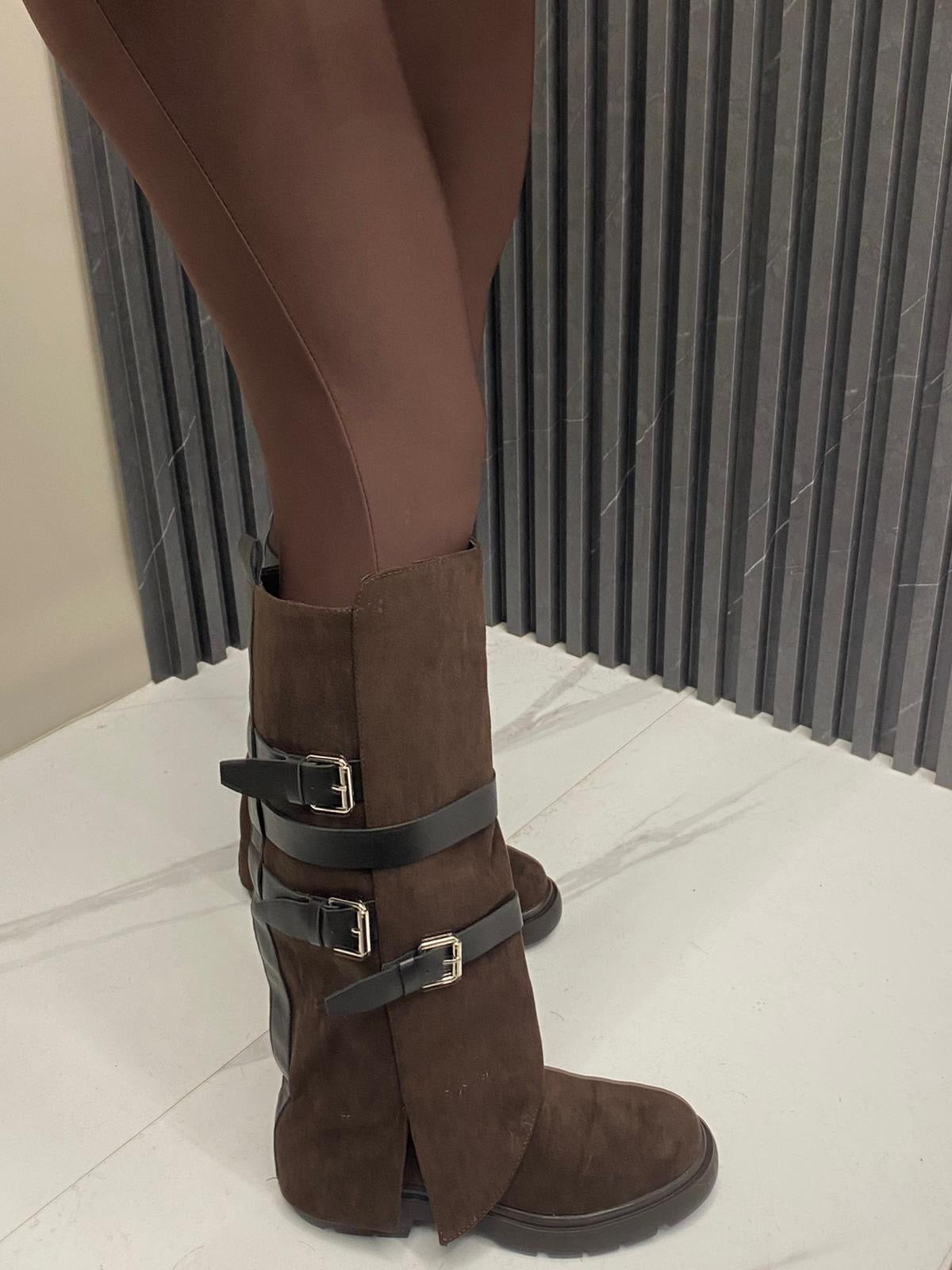 Stivale Bikers suede brown