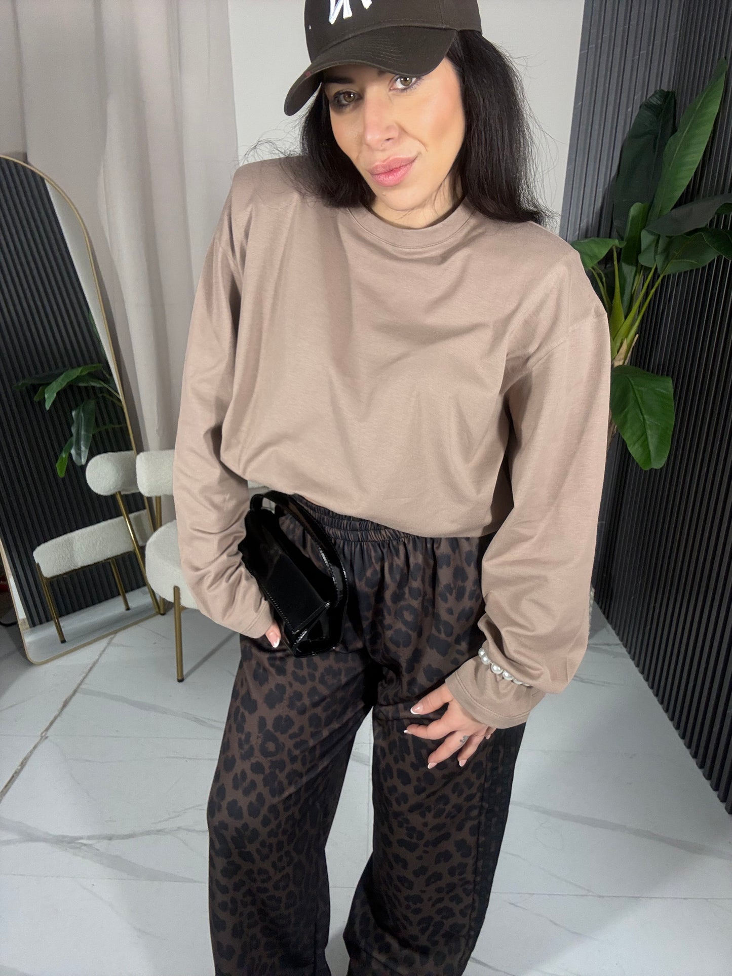 Pantalone tuta maculato