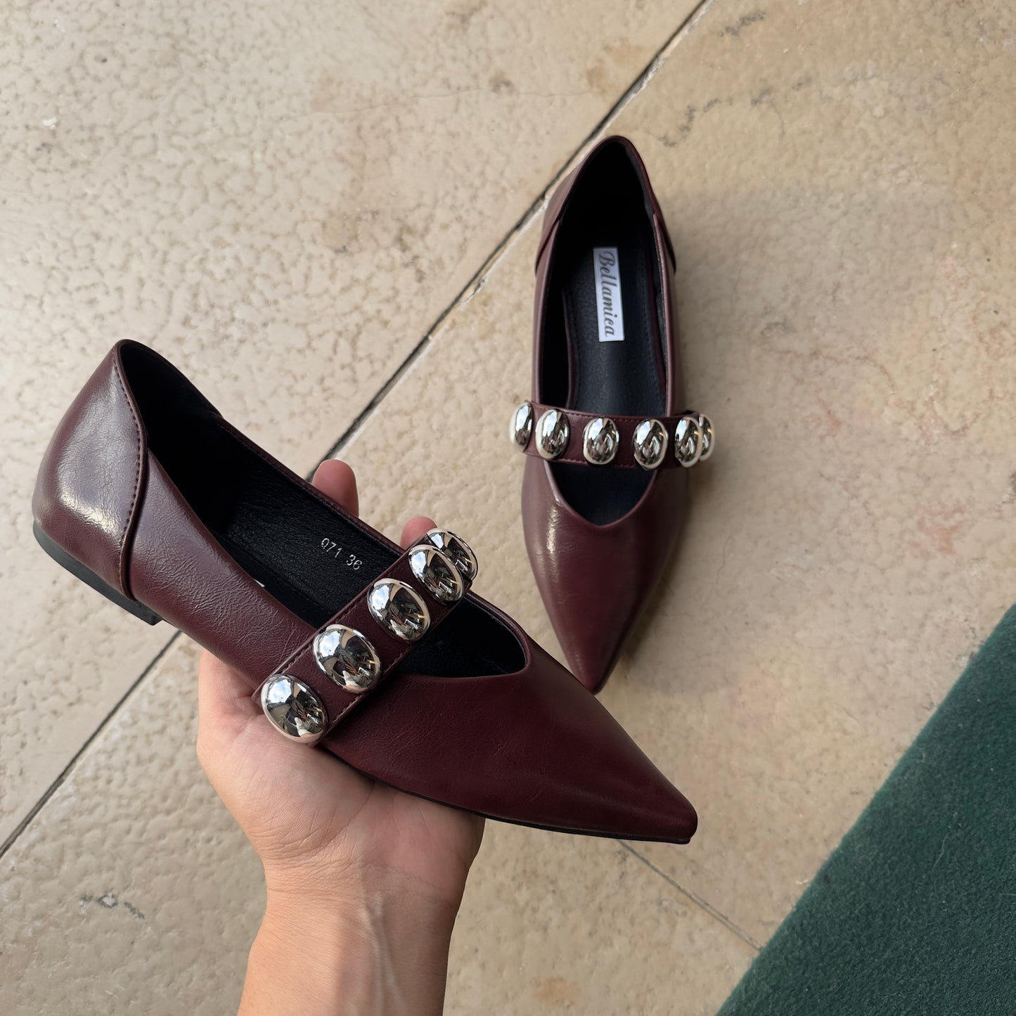 Ballerina borchie argento