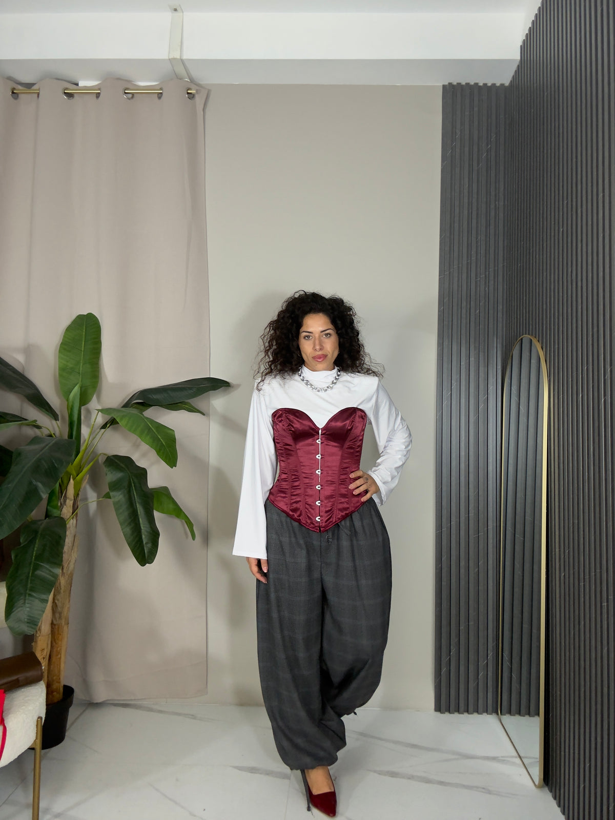 Pantalone tartan grey