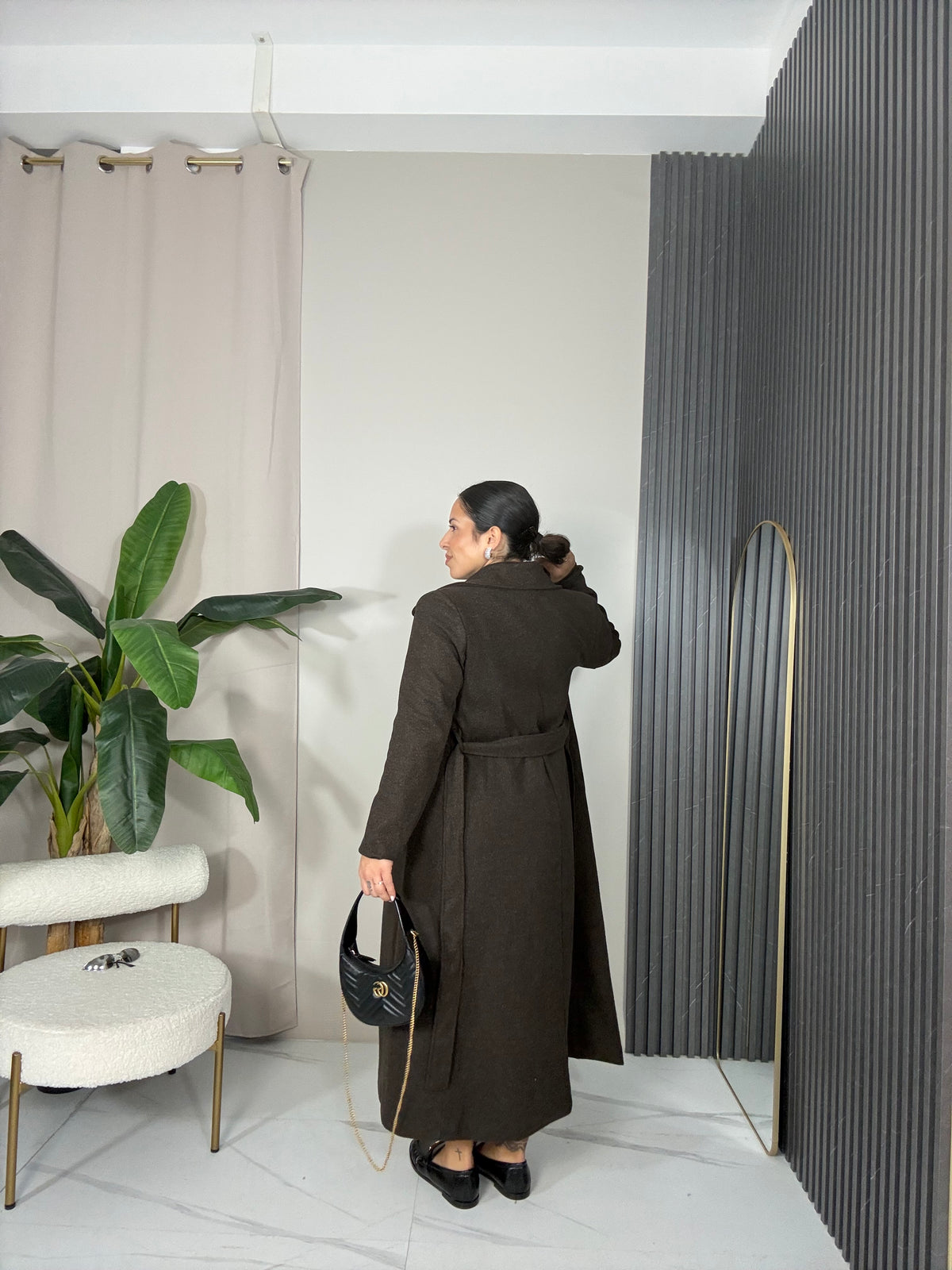 Cappotto lungo marrone