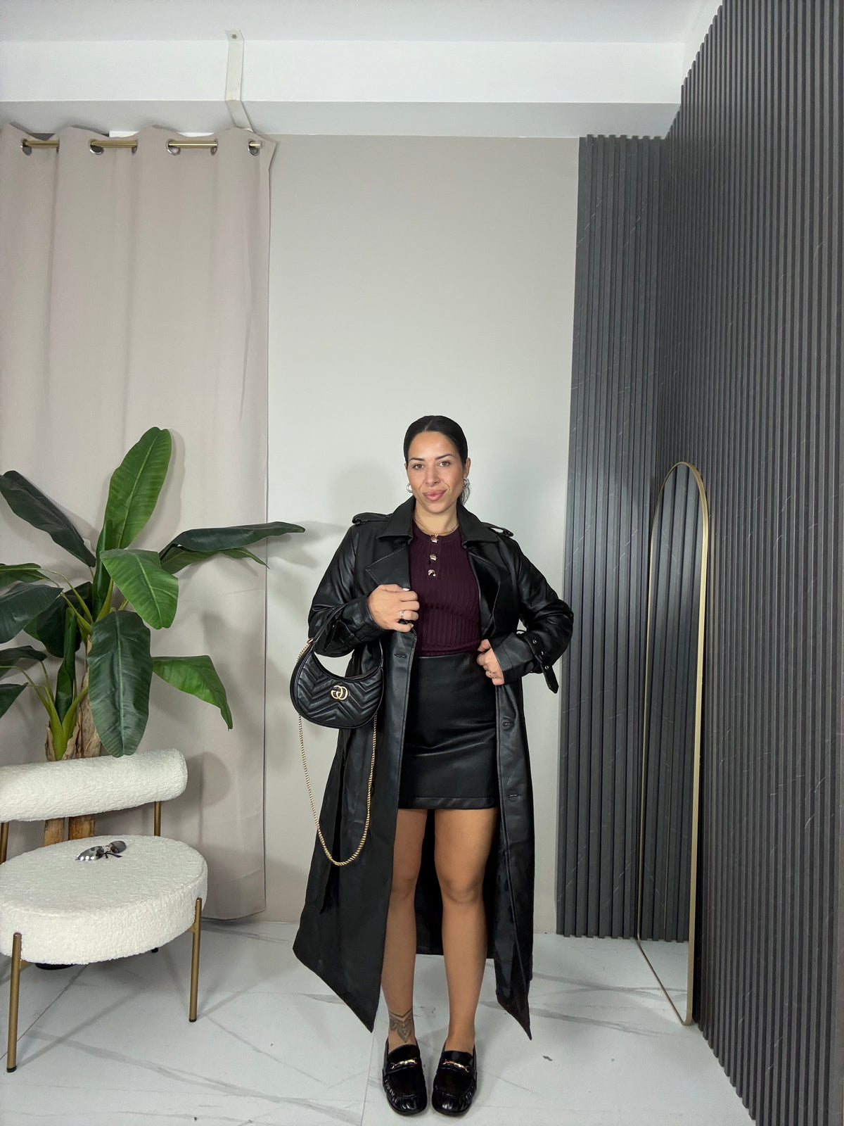 Trench in pelle