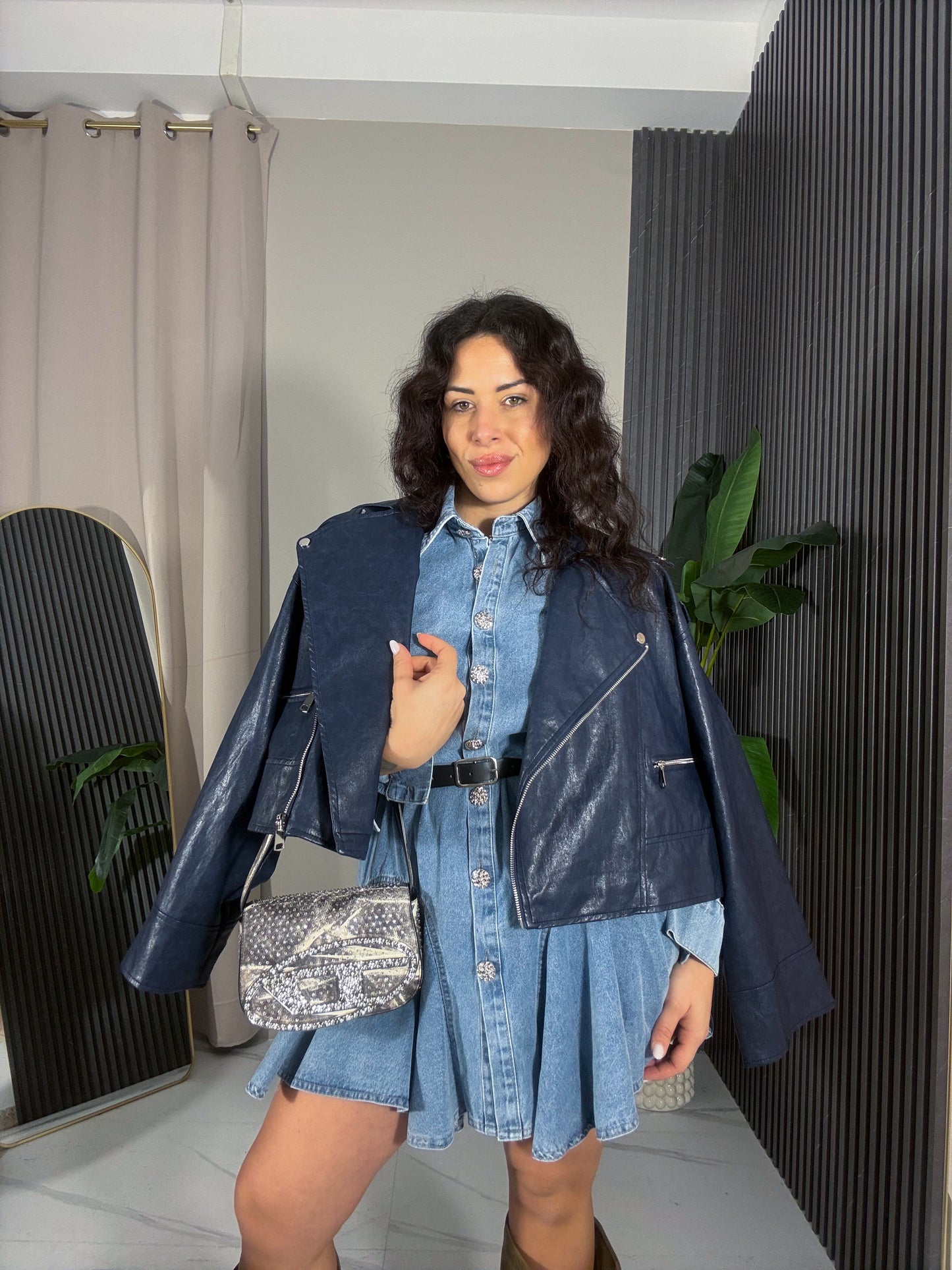 Abito svasato in jeans