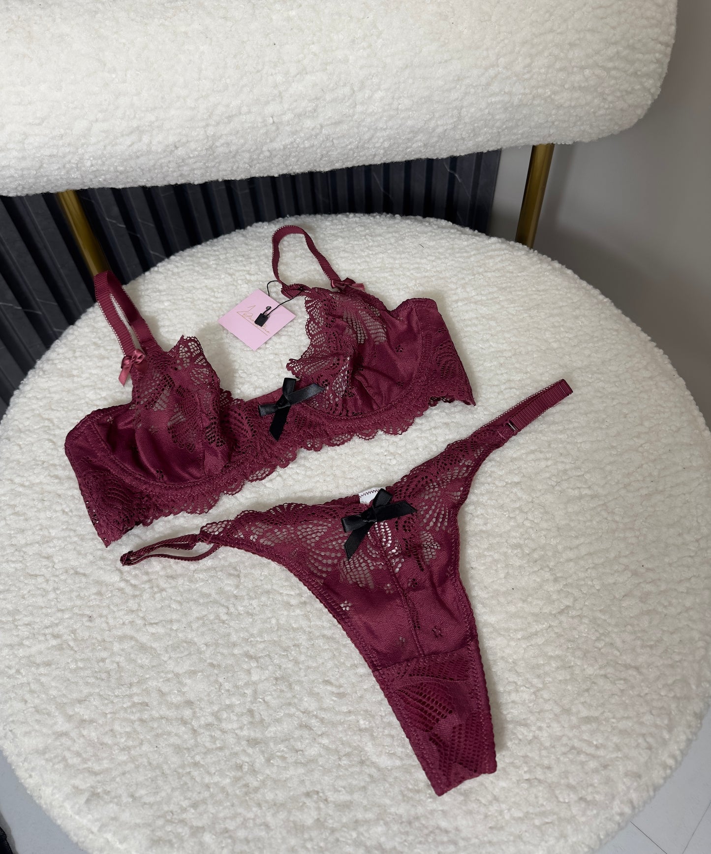 Coordinato Bordeaux Lace Desire