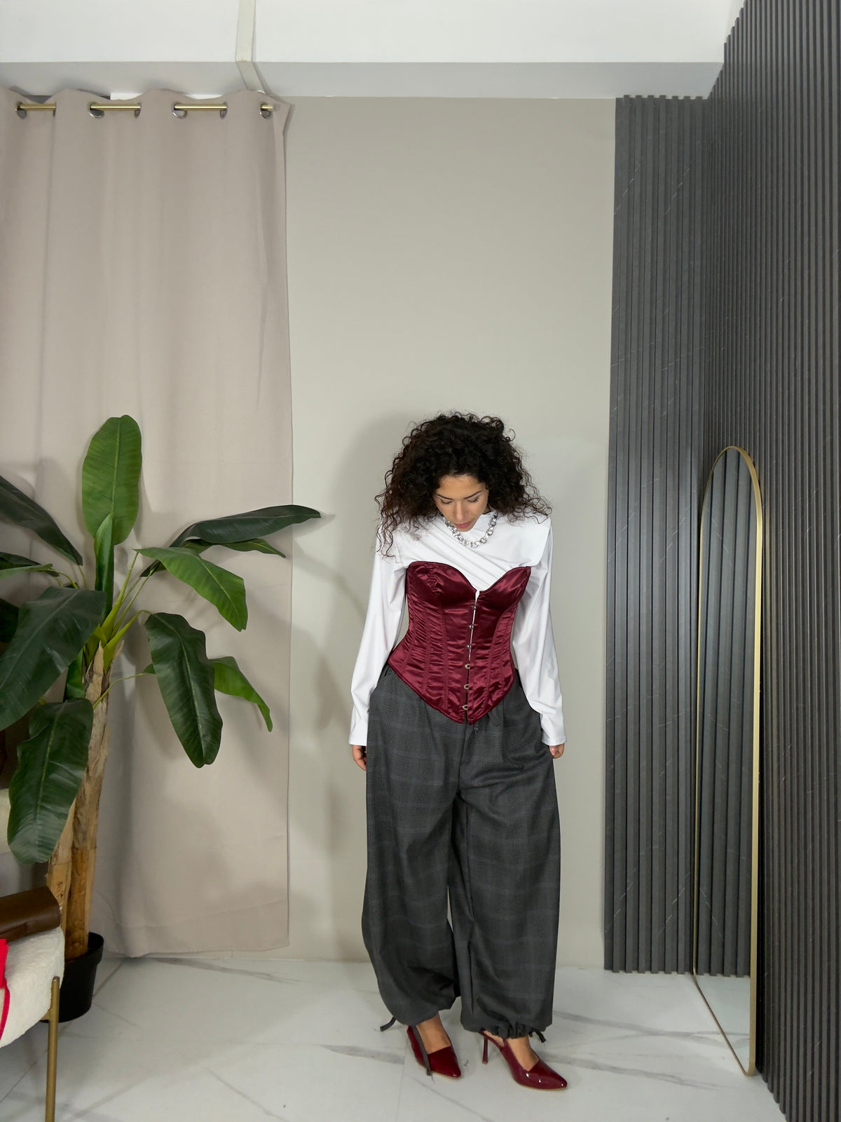 Pantalone tartan grey