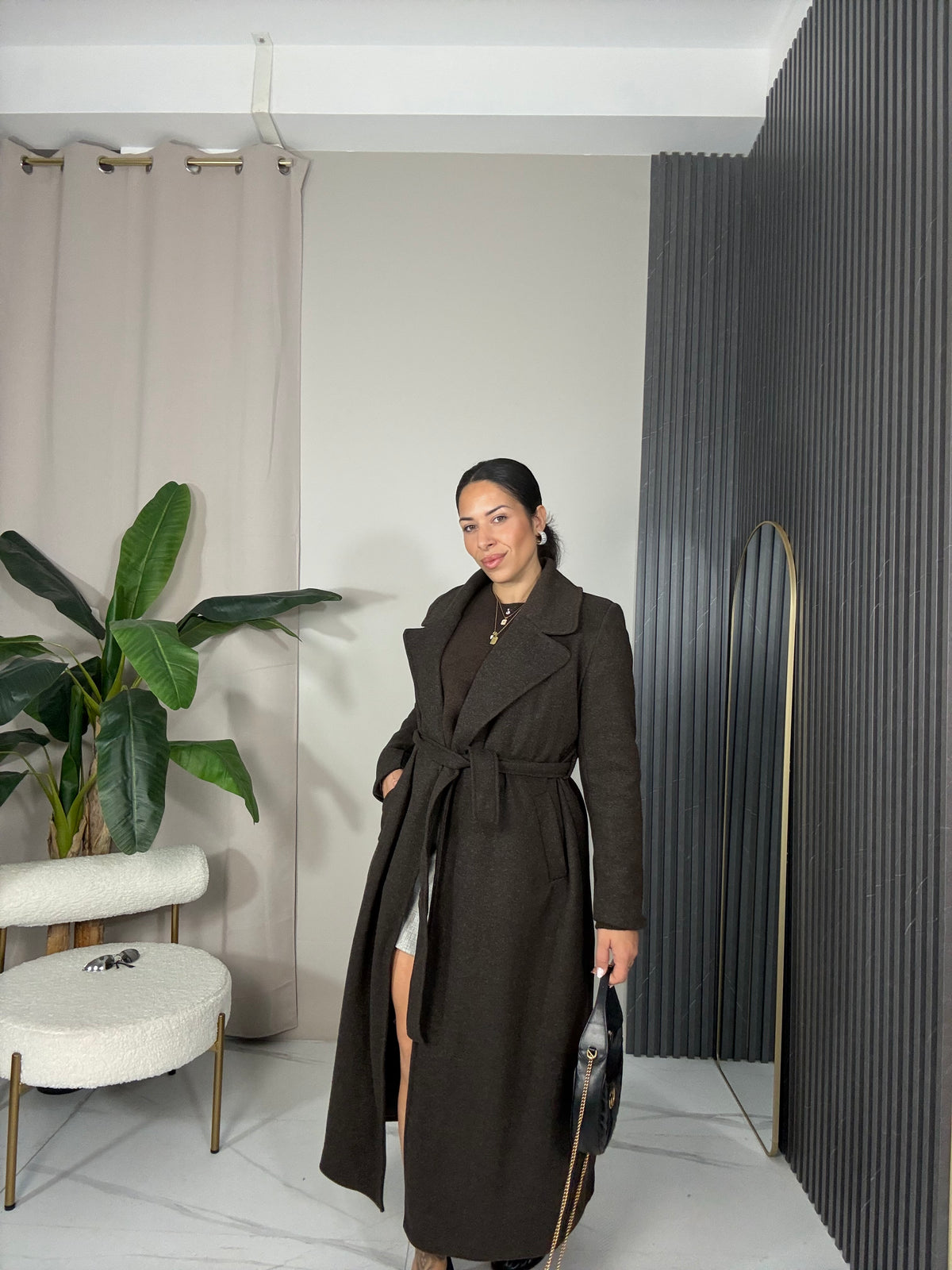 Cappotto lungo marrone