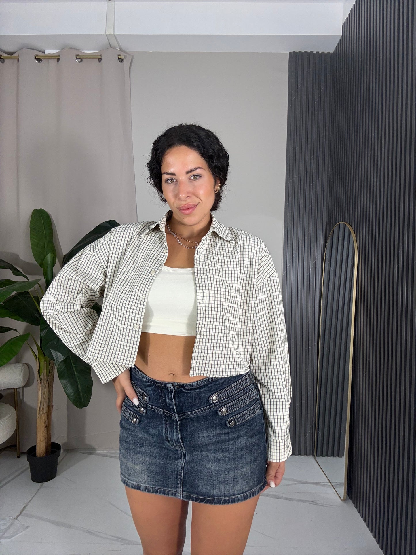 Camicia corta quadri