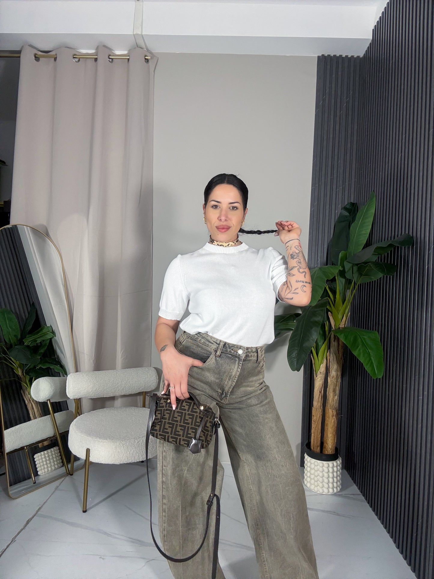 Maglia in filo bianca