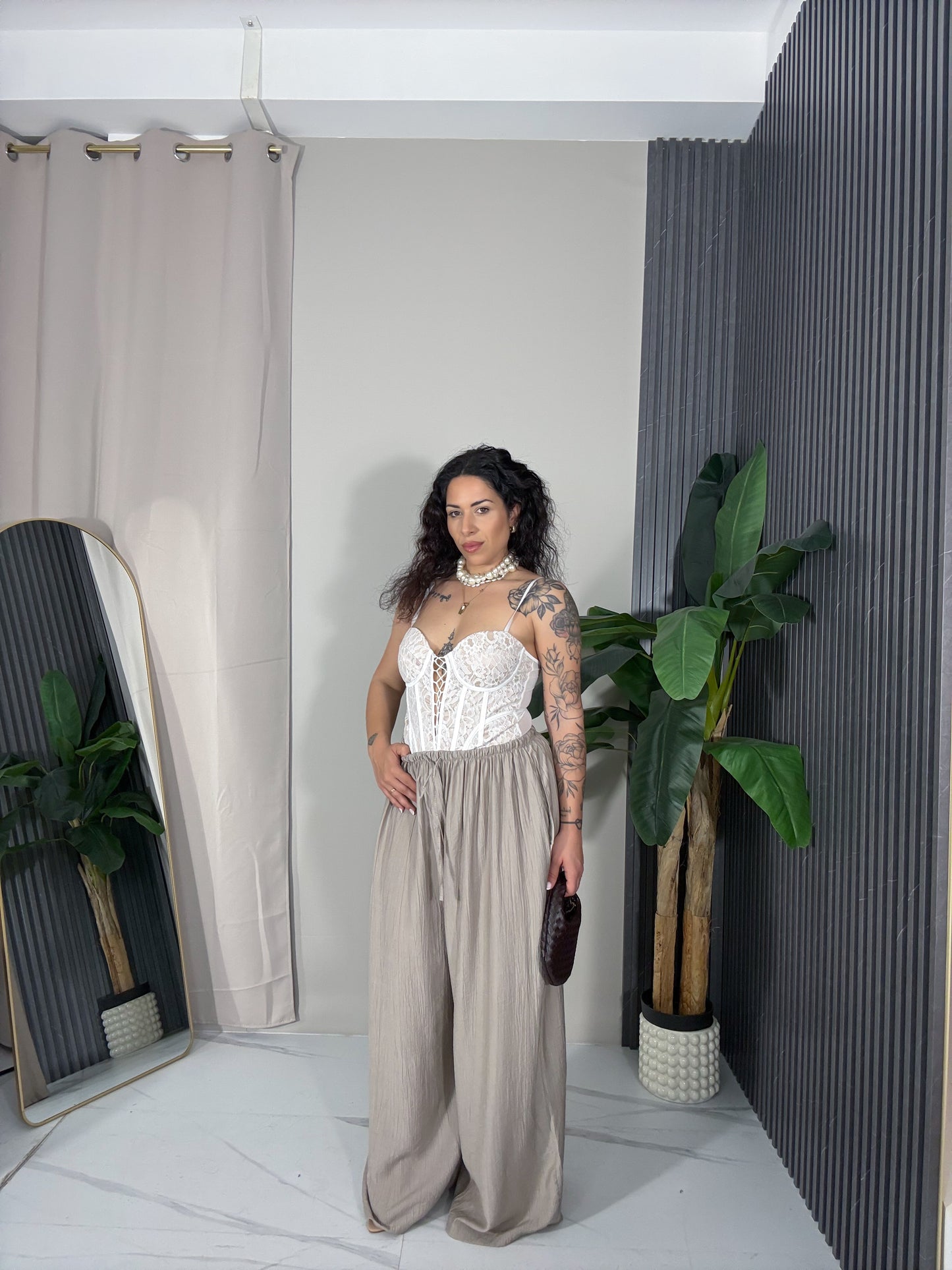Pantalone Maya tortora
