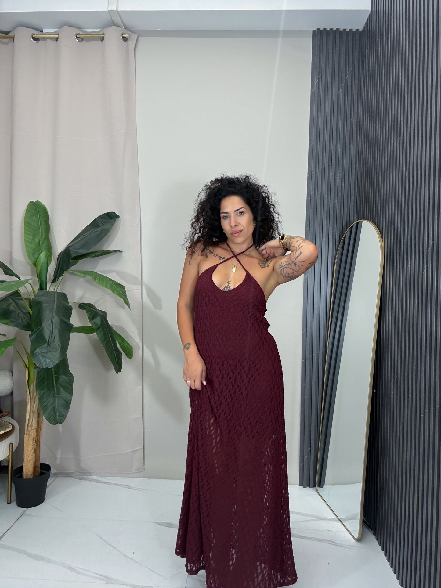 Abito pizzo Bordeaux