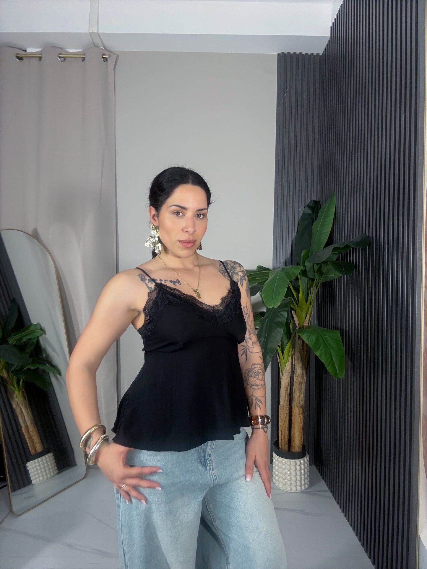 Canotta Lingerie pizzo nero