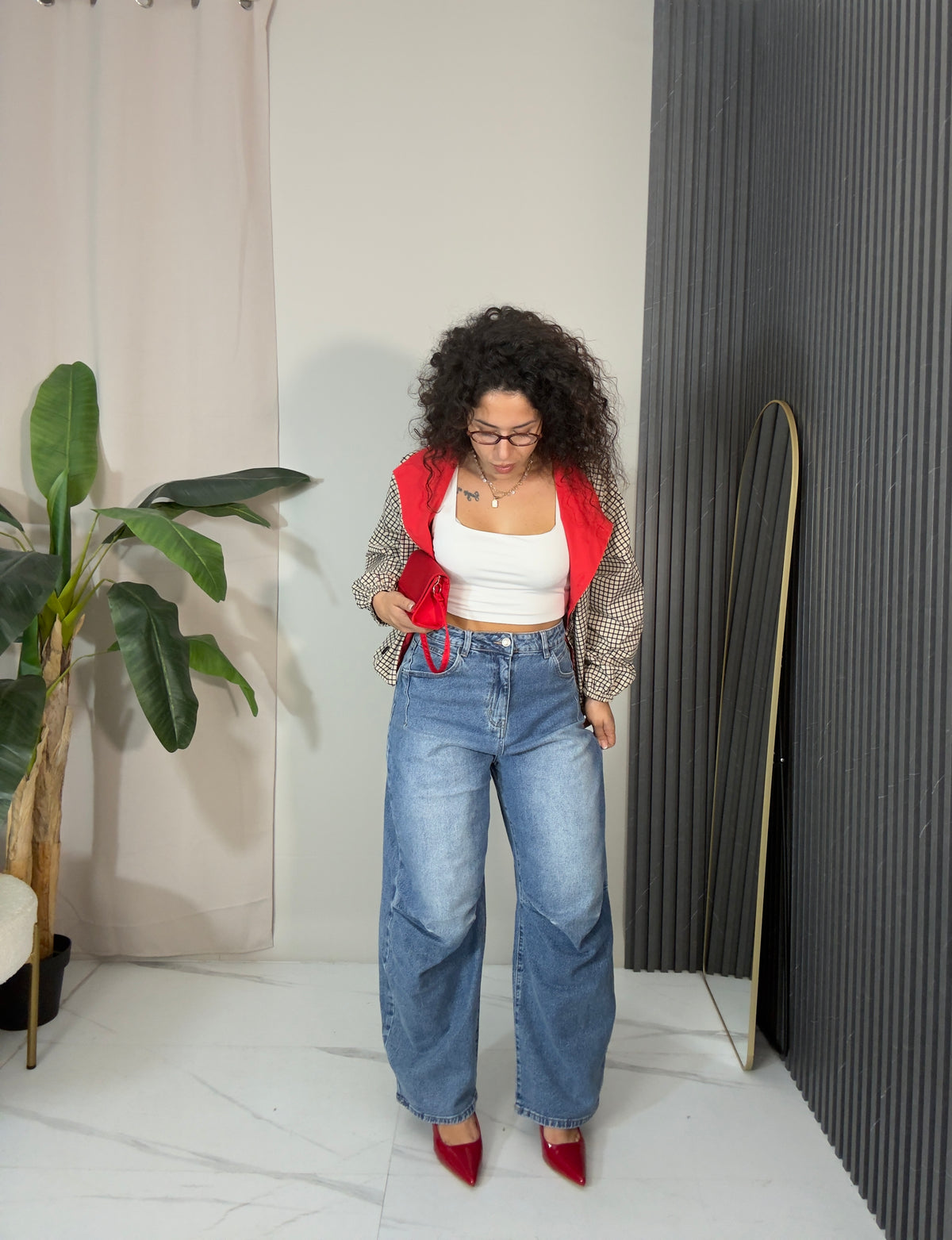 Jeans balloon vita alta