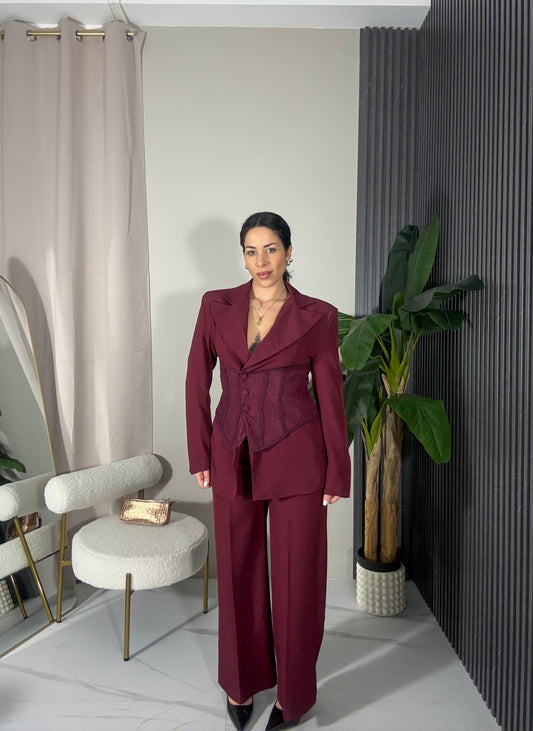Tailleur Evelin bordeaux