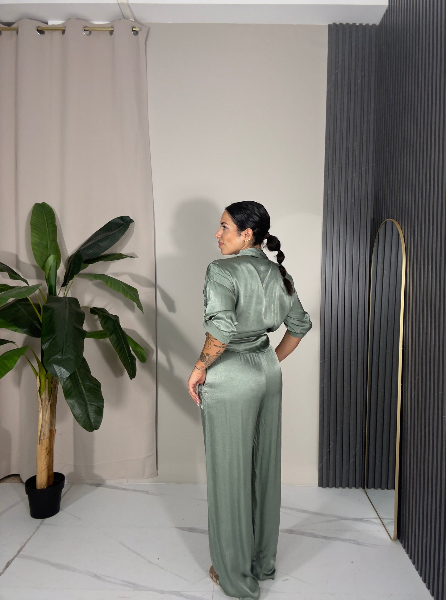 Coordinato satin verde