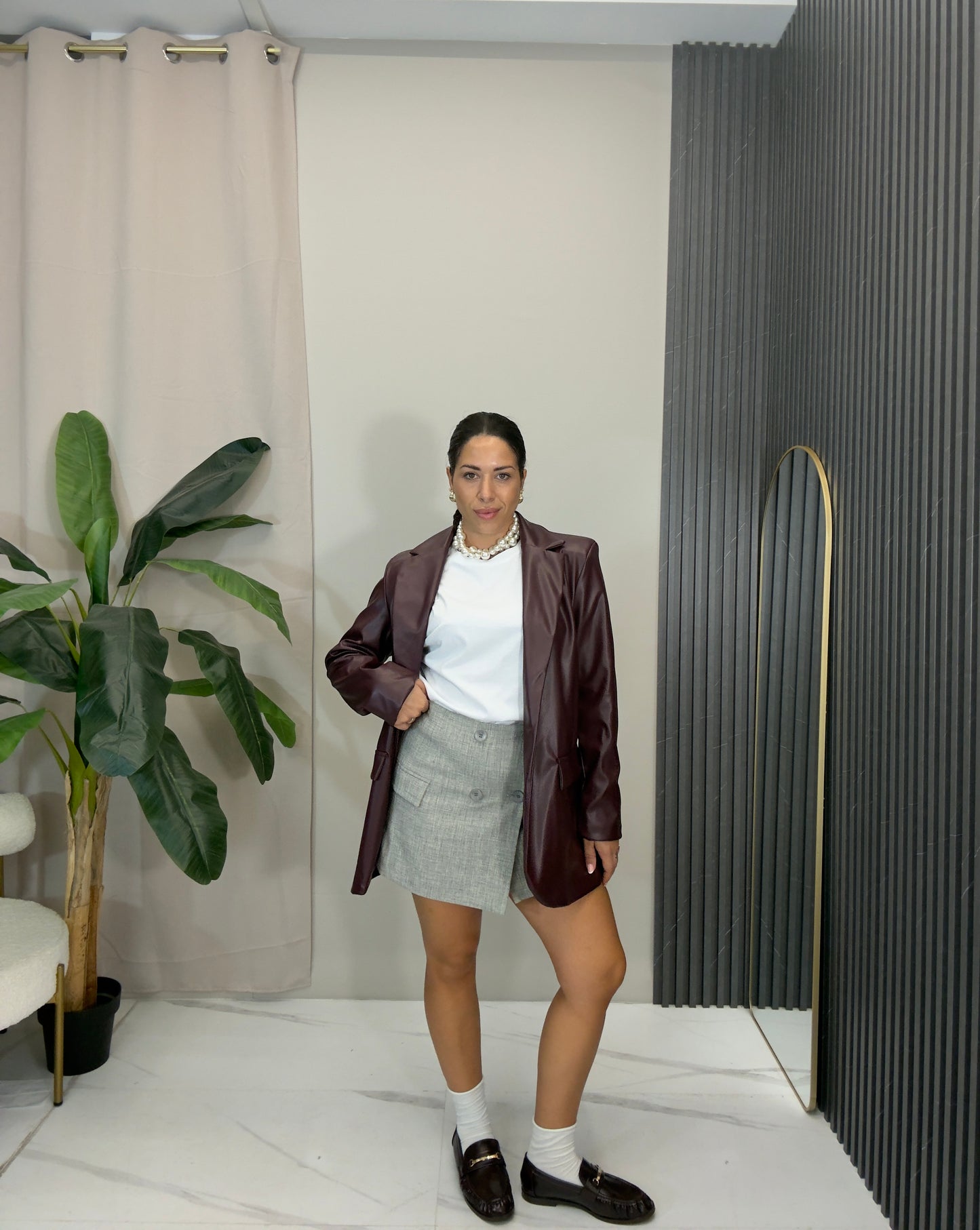 Blazer Over in pelle