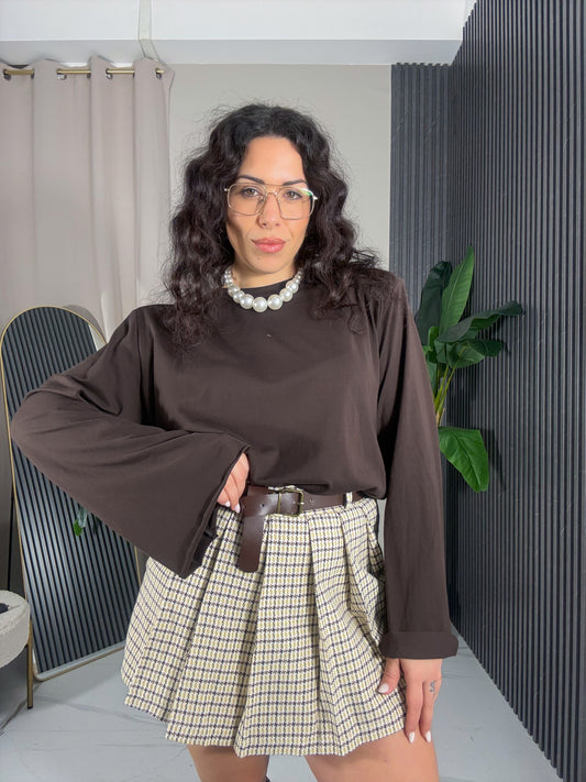 Gonna pieghe quadrettata