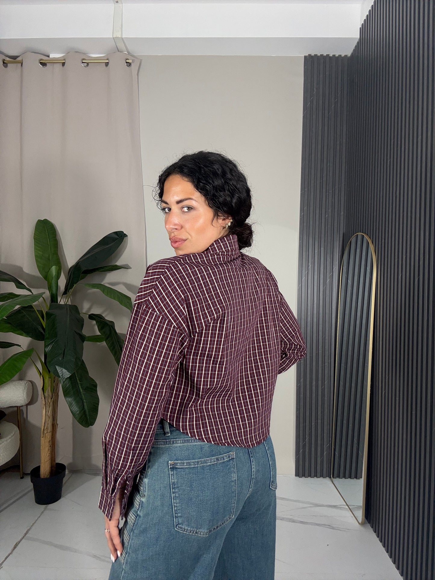 Camicia corta quadri