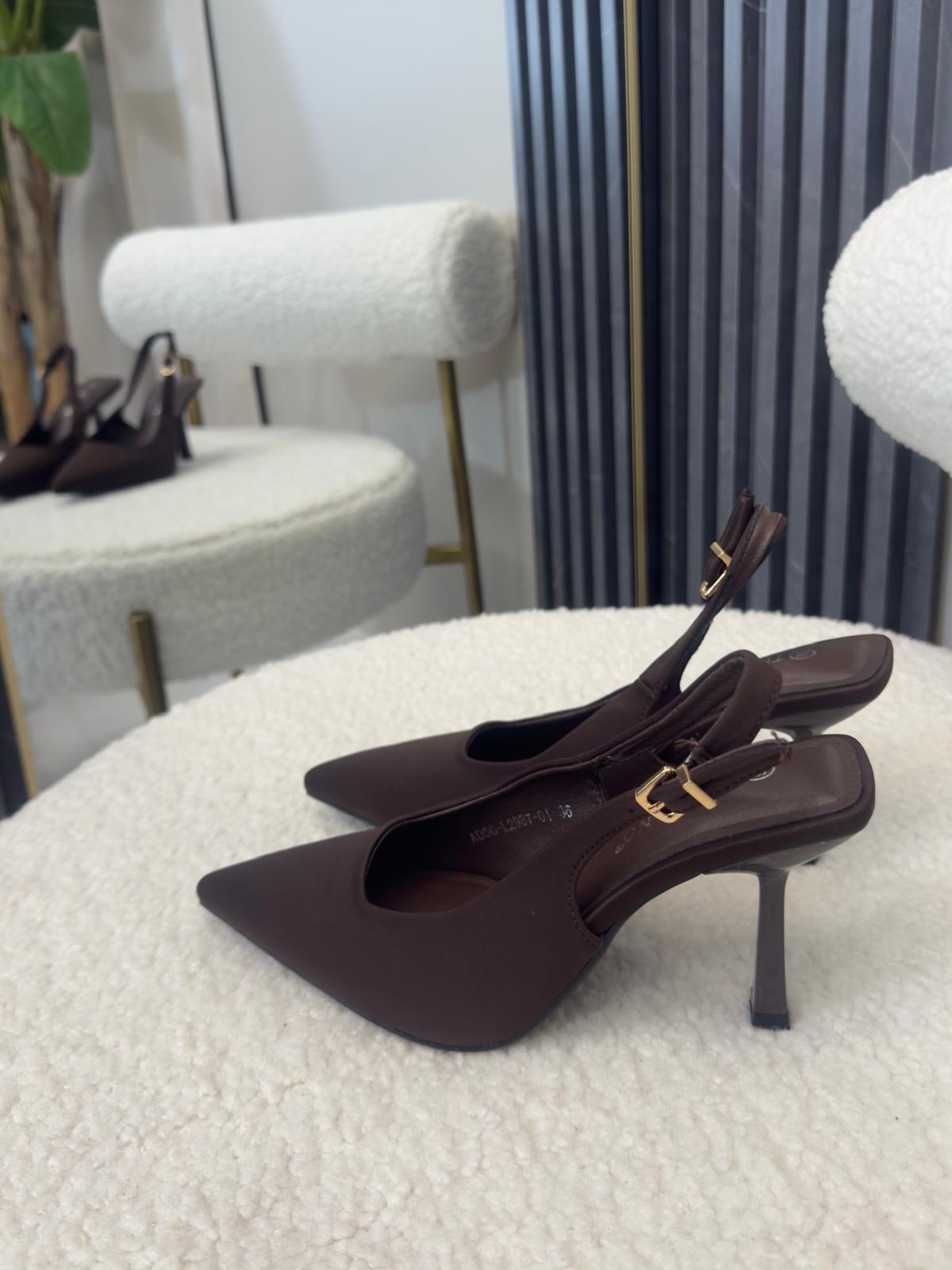 Décolleté Slingback marrone cioccolato
