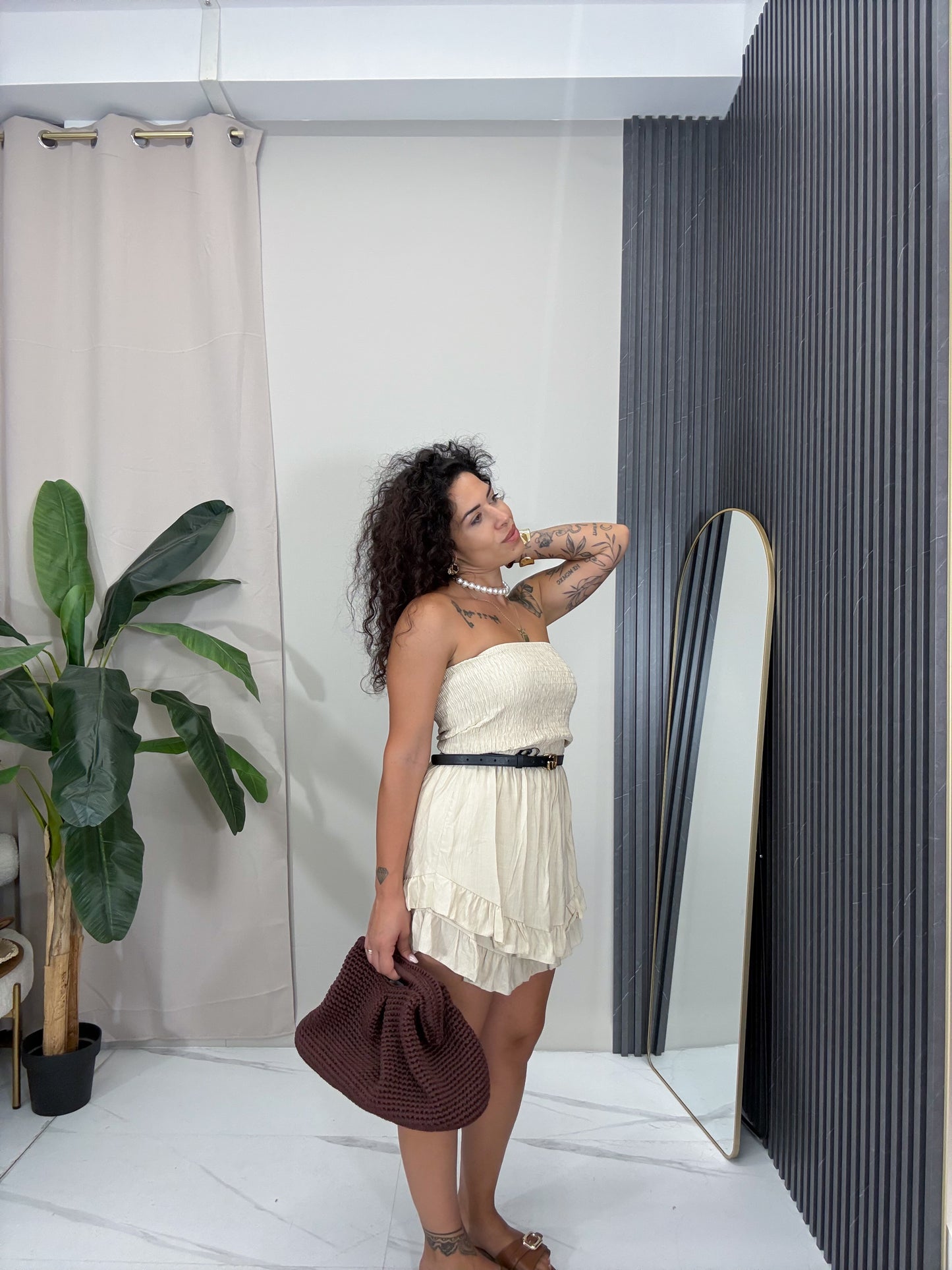 Tuta Corta Penelope beige