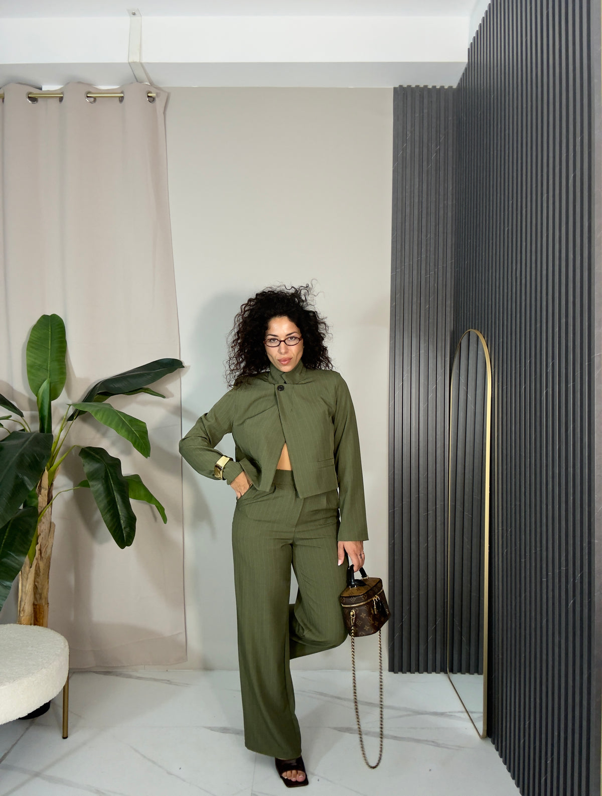 Tailleur gessato Verde