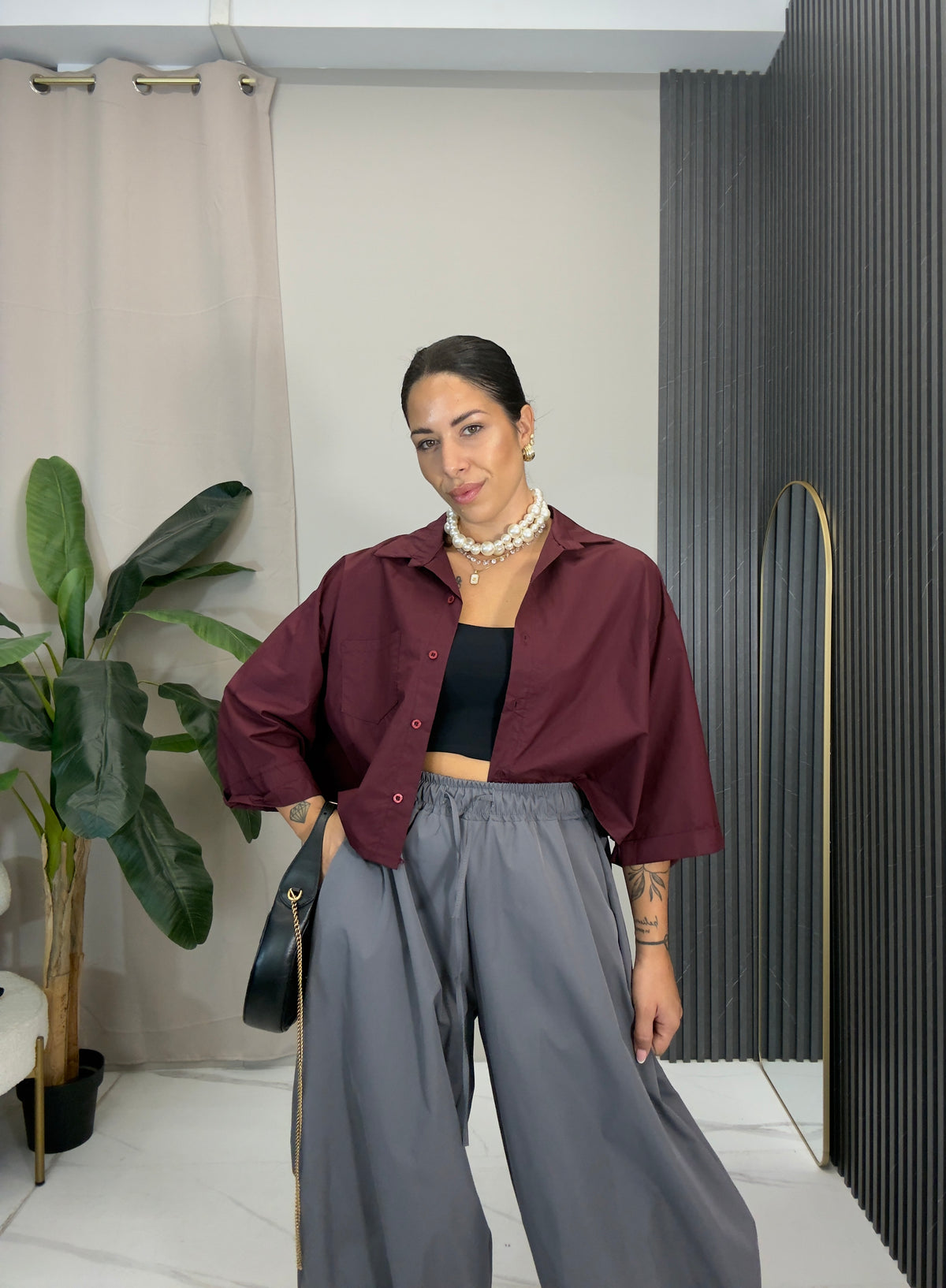 Camicia crop over
