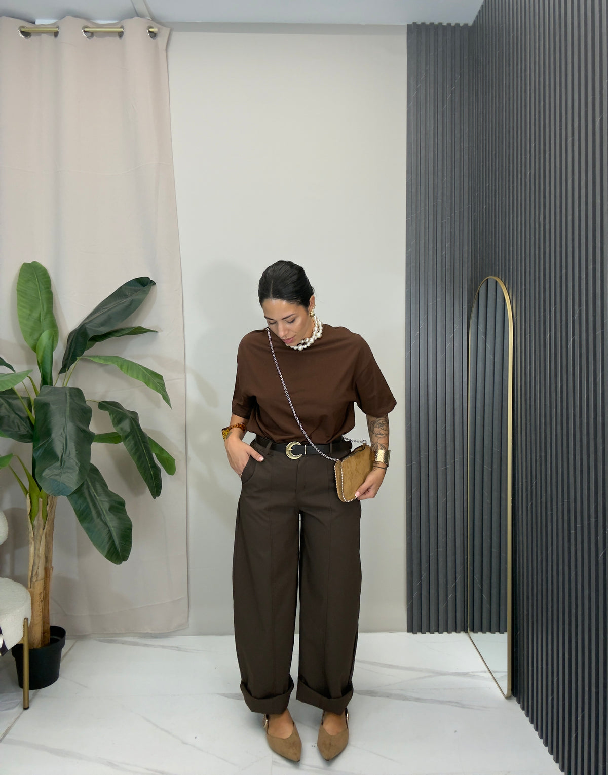 Pantalone sartoriale marrone